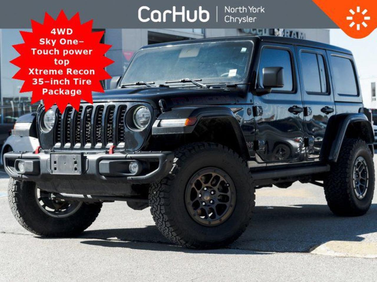 
This Jeep Wrangler is ready for adventure! It boasts a Gas/Electric V-6 3.6 L/220 engine powering this Automatic transmission. XTREME RECON 35 TIRE PACKAGE -inc: Tires: LT315/70R17C 113/110S, Dana M210 Wide HD Tube Front Axle, Wheel Flare Extensions, MOPAR Tire Relocation Kit, Wheels: 17 x 8 Beadlock Capable, Performance 4-Wheel Anti-Lock Disc Brakes, 35 Tire Suspension, GVWR: 2,766 kgs (6,100 lbs), MOPAR Hinge-Gate Reinforcement, MOPAR Jack Spacer, 4.56 Rear Axle Ratio, WHEELS: 17 X 8 BEADLOCK CAPABLE, TRANSMISSION: 8-SPEED TORQUEFLITE AUTO -inc: Selec-Speed Control. This vehicle is in excellent condition and has passed a multi point inspection. Vehicle detailed. This vehicle also is accident-free -- see Carfax Report. Our advertised prices are for consumers (i.e. end users) only.

 

This Jeep Wrangler Features the Following Options
 4:1 Rock--Trac HD Full Time 4WD System Xtreme Recon 35--inch Tire Package  Sky One--Touch power top Safety Group Advanced Safety Group Steel Bumper Group Leather--faced seats w/ Rubicon logo & utility grid  Cold Weather Group  Trailer Tow & HD Electrical Group LED Lighting Group
QUICK ORDER PACKAGE 25R RUBICON -inc: Engine: 3.6L Pentastar VVT V6 w/eTorque, Transmission: 8-Speed TorqueFlite Auto , TIRES: LT315/70R17C 113/110S, STEEL BUMPER GROUP -inc: Steel Front Bumper, Steel Rear Bumper, SKY 1-TOUCH POWER TOP -inc: Rear Window Defroster, Rear Window Wiper w/Washer, Removable Rear Glass Quarter Panels, Rear Glass Quarter Panel Storage Bag, SAFETY GROUP -inc: Park-Sense Rear Park Assist System, Blind-Spot/Rear Cross-Path Detection, MOPAR HINGE-GATE REINFORCEMENT, MOPAR ALL-WEATHER FLOOR MATS, LED LIGHTING GROUP -inc: Daytime Running Lights w/LED Accents, LED Fog Lamps, LED Reflector Headlamps, LED Taillamps, INTEGRATED OFF-ROAD CAMERA, GVWR: 2,766 KGS (6,100 LBS).

 

Call today or drop by for more information.

 

Drive Happy with CarHub
*** All-inclusive, upfront prices -- no haggling, negotiations, pressure, or games *** Purchase or lease a vehicle and receive a $1000 CarHub Rewards card for service. *** Purchase this vehicle fully online on CarHub websites

Transparency Statement
Online prices and payments are for finance purchases -- please note there is a $750 finance/lease fee. Cash purchases for used vehicles have a $2,200 surcharge (the finance price + $2,200), however cash purchases for new vehicles only have tax and licensing extra -- no surcharge. NEW vehicles priced at over $100,000 including add-ons or accessories are subject to the additional federal luxury tax. While every effort is taken to avoid errors, technical or human error can occur, so please confirm vehicle features, options, materials, and other specs with your CarHub representative. This can easily be done by calling us or by visiting us at the dealership. CarHub used vehicles come standard with 1 key. If we receive more than one key from the previous owner, we include them with the vehicle. Additional keys may be purchased at the time of sale. Ask your Product Advisor for more details. Payments are only estimates derived from a standard term/rate on approved credit. Terms, rates and payments may vary. Prices, rates and payments are subject to change without notice. Please see our website for more details.
