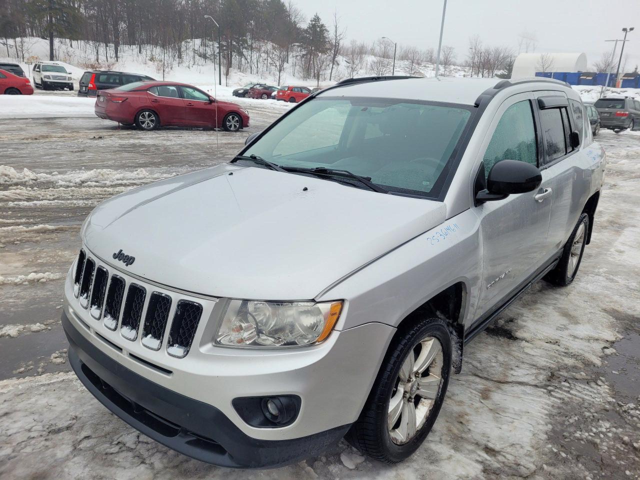 <p>Jeep Compass 2011</p><p>251616 kilometres</p><p>Moteur ok</p><p>Moteur 4cyl 2.4 litres</p><p>Transmission ok</p><p>Rouille ailes arriere droite et gauche</p><p>Frame ok</p><p>Freins ok</p><p>Direction ok</p><p>Pare-brise cassé</p><p>Intérieur sale</p><p>Pneus hiver seront a remplacer</p><p>-----------------------------------------------------------------------</p><p>2011 Jeep Compass</p><p>251616 kilometers</p><p>Engine ok</p><p>2.4-litre 4cyl engine</p><p>Transmission ok</p><p>Rust right and left rear fenders</p><p>Frame ok</p><p>Brakes ok</p><p>Steering ok</p><p>Broken windshield</p><p>Interior dirty</p><p>Winter tires to be replaced</p>