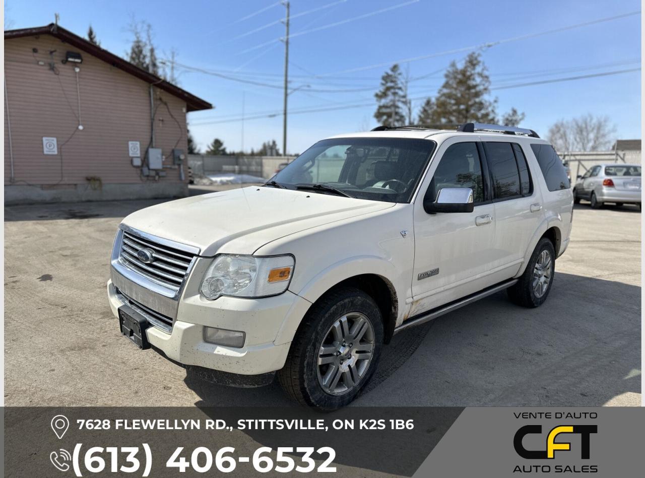 2007 Ford Explorer Limited 4x4 <br/> - $4499 + HST and Licensing  <br/> <br/>  <br/> Ask about our other cars for sale! <br/> <br/>  <br/> We take trade ins! <br/> <br/>  <br/> <br/>  <br/> The motor vehicle sold under this contract is being sold as-is and is not represented as being in road worthy condition, mechanically sound or maintained at any guaranteed level of quality. The vehicle may not be fit for use as a means of transportation and may require substantial repairs at the purchasers expense. It may not be possible to register the vehicle to be driven in its current condition. <br/>