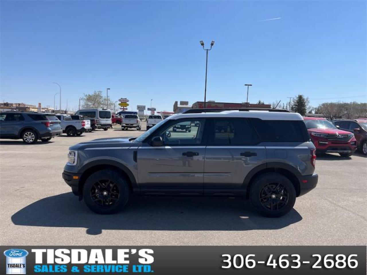 <b>Sunroof, Ford Co-Pilot360 Assist+, Heated Seats, Equipment 250A Group!</b><br> <br> <br> <br>Check out the large selection of new Fords at Tisdales today!<br> <br>  Looking for off-roading capability with a mix off efficiency and tech features? This Bronco Sport is certainly up to the challenge. <br> <br>A compact footprint, an iconic name, and modern luxury come together to make this Bronco Sport an instant classic. Whether your next adventure takes you deep into the rugged wilds, or into the rough and rumble city, this Bronco Sport is exactly what you need. With enough cargo space for all of your gear, the capability to get you anywhere, and a manageable footprint, theres nothing quite like this Ford Bronco Sport.<br> <br> This carbonized grey metallic SUV  has an automatic transmission and is powered by a  181HP 1.5L 3 Cylinder Engine.<br> <br> Our Bronco Sports trim level is Heritage. This Bronco Sport Heritage comes standard with unique aluminum wheels, class II towing equipment with a hitch and trailer sway control, heated cloth front seats that feature power lumbar adjustment, and SiriusXM streaming radio. Also standard include voice-activated automatic air conditioning, 8-inch SYNC 3 powered infotainment screen with Apple CarPlay and Android Auto, smart charging USB type-A and type-C ports, 4G LTE mobile hotspot internet access, proximity keyless entry with remote start, and a robust terrain management system that features the trademark Go Over All Terrain (G.O.A.T.) driving modes. Additional features include blind spot detection, rear cross traffic alert and pre-collision assist with automatic emergency braking, lane keeping assist, lane departure warning, forward collision alert, driver monitoring alert, a rear-view camera, and so much more. This vehicle has been upgraded with the following features: Sunroof, Ford Co-pilot360 Assist+, Heated Seats, Equipment 250a Group. <br><br> View the original window sticker for this vehicle with this url <b><a href=http://www.windowsticker.forddirect.com/windowsticker.pdf?vin=3FMCR9G61RRE08372 target=_blank>http://www.windowsticker.forddirect.com/windowsticker.pdf?vin=3FMCR9G61RRE08372</a></b>.<br> <br>To apply right now for financing use this link : <a href=http://www.tisdales.com/shopping-tools/apply-for-credit.html target=_blank>http://www.tisdales.com/shopping-tools/apply-for-credit.html</a><br><br> <br/> Total  rebate of $7000 is reflected in the price.   6.99% financing for 84 months. <br> Buy this vehicle now for the lowest bi-weekly payment of <b>$287.48</b> with $0 down for 84 months @ 6.99% APR O.A.C. ( Plus applicable taxes -  $699 administration fee included in sale price.   ).  Incentives expire 2025-07-31.  See dealer for details. <br> <br>Tisdales is not your standard dealership. Sales consultants are available to discuss what vehicle would best suit the customer and their lifestyle, and if a certain vehicle isnt readily available on the lot, one will be brought in.<br> Come by and check out our fleet of 20+ used cars and trucks and 80+ new cars and trucks for sale in Kindersley.  o~o