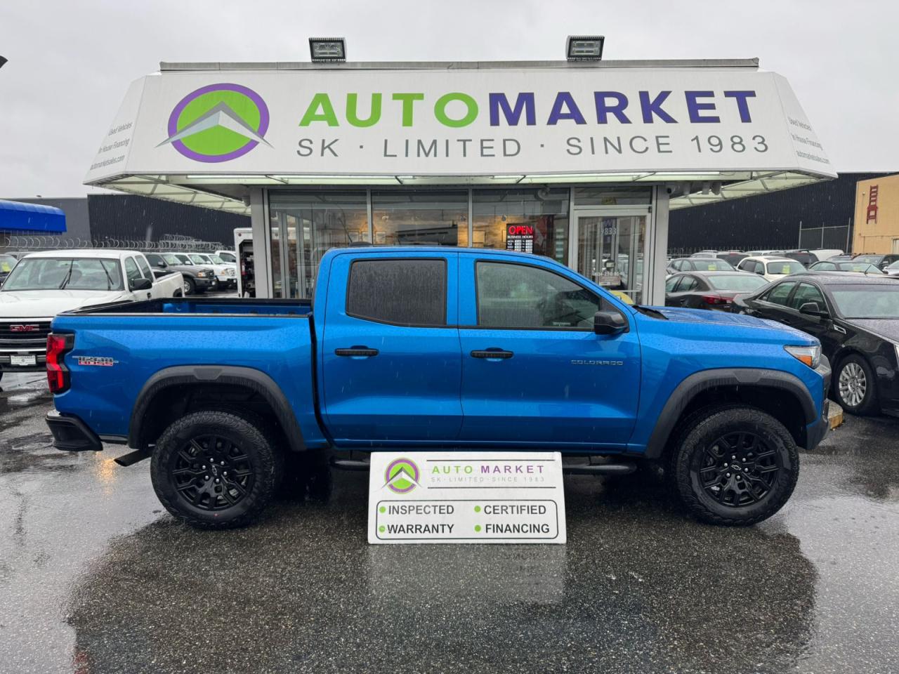 CALL OR TEXT KARL @ 6-0-4-2-5-0-8-6-4-6 FOR INFO & TO CONFIRM WHICH LOCATION.<br /><br />IMMACULATE LIKE NEW COLORADO TRAIL BOSS EDITION. FULLY LOADED WITH ALL THE OPTIONS. LEATHER SEATS, APPLE CAR PLAY/ANDROID AUTO WITH A MASSIVE TOUCH SCREEN, COLLISION AVOIDANCE, LANE DEPARTURE AND THE LIST GOES ON AND ON! TOO MANY TO LIST! IT'S BEAUTIFUL INSIDE AND OUT. LOCAL TRUCK WITH NO DECLARATIONS. <br /><br />2 LOCATIONS TO SERVE YOU, BE SURE TO CALL FIRST TO CONFIRM WHERE THE VEHICLE IS.<br /><br />We are a family owned and operated business for 40 years. Since 1983 we have been committed to offering outstanding vehicles backed by exceptional customer service, now and in the future. Whatever your specific needs may be, we will custom tailor your purchase exactly how you want or need it to be. All you have to do is give us a call and we will happily walk you through all the steps with no stress and no pressure.<br /><br />                                            WE ARE THE HOUSE OF YES!<br /><br />ADDITIONAL BENEFITS WHEN BUYING FROM SK AUTOMARKET:<br /><br />-ON SITE FINANCING THROUGH OUR 17 AFFILIATED BANKS AND VEHICLE                                                                                                                      FINANCE COMPANIES.<br />-IN HOUSE LEASE TO OWN PROGRAM.<br />-EVERY VEHICLE HAS UNDERGONE A 120 POINT COMPREHENSIVE INSPECTION.<br />-EVERY PURCHASE INCLUDES A FREE POWERTRAIN WARRANTY.<br />-EVERY VEHICLE INCLUDES A COMPLIMENTARY BCAA MEMBERSHIP FOR YOUR SECURITY.<br />-EVERY VEHICLE INCLUDES A CARFAX AND ICBC DAMAGE REPORT.<br />-EVERY VEHICLE IS GUARANTEED LIEN FREE.<br />-DISCOUNTED RATES ON PARTS AND SERVICE FOR YOUR NEW CAR AND ANY OTHER   FAMILY CARS THAT NEED WORK NOW AND IN THE FUTURE.<br />-40 YEARS IN THE VEHICLE SALES INDUSTRY.<br />-A+++ MEMBER OF THE BETTER BUSINESS BUREAU.<br />-RATED TOP DEALER BY CARGURUS 5 YEARS IN A ROW<br />-MEMBER IN GOOD STANDING WITH THE VEHICLE SALES AUTHORITY OF BRITISH   COLUMBIA.<br />-MEMBER OF THE AUTOMOTIVE RETAILERS ASSOCIATION.<br />-COMMITTED CONTRIBUTOR TO OUR LOCAL COMMUNITY AND THE RESIDENTS OF BC.<br /> $495 Documentation fee and applicable taxes are in addition to advertised prices.<br />LANGLEY LOCATION DEALER# 40038<br />S. SURREY LOCATION DEALER #9987<br />