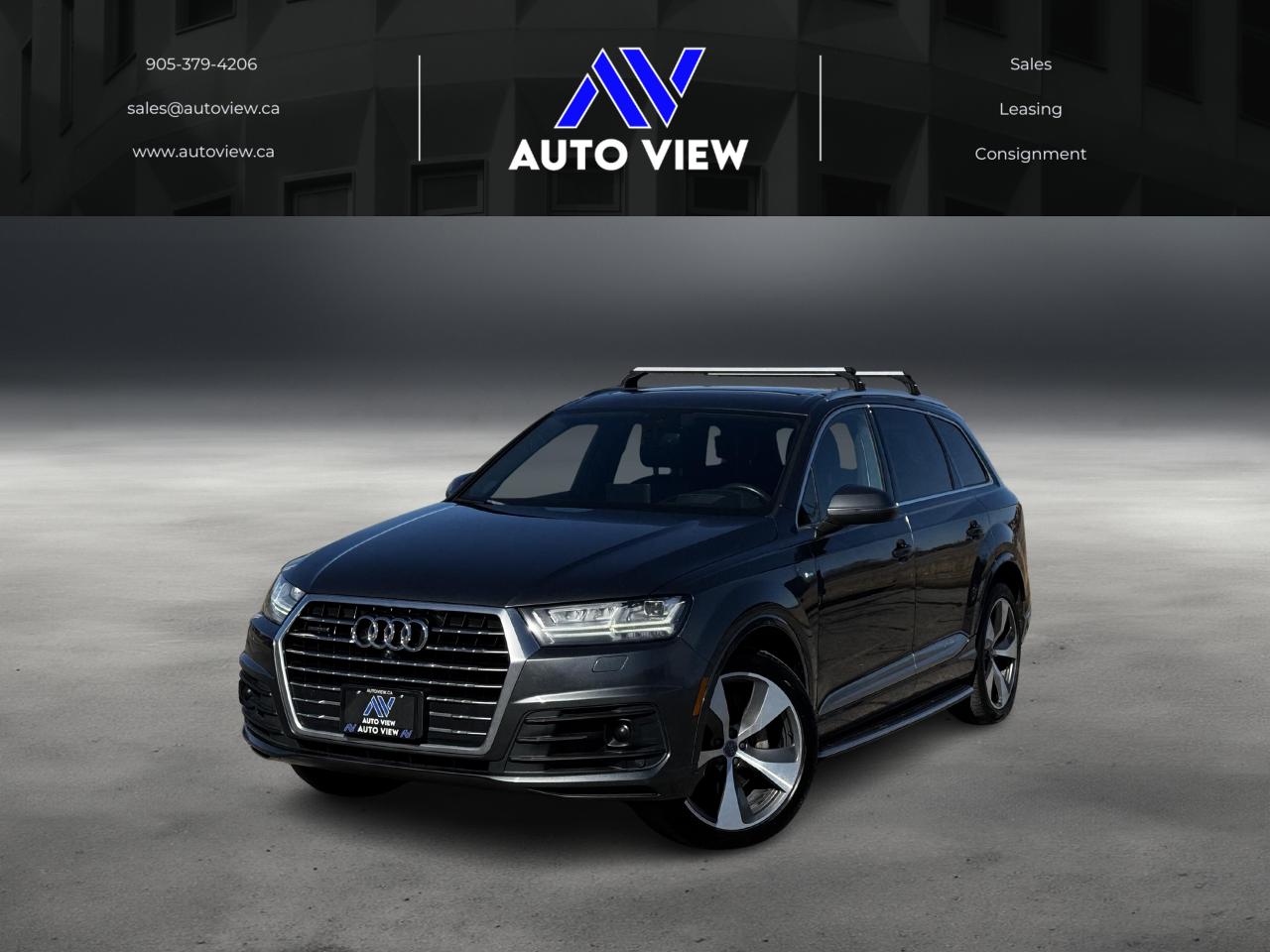 <p style=line-height: 1;>NEW ARRIVAL!!</p><p style=line-height: 1;>2018 Audi Q7 TECHNIK S-LINE!!</p><p style=line-height: 1;>**FULLY LOADED**</p><p style=line-height: 1;>**7 SEATER**</p><p style=line-height: 1;>**FULLY LOADED**</p><p style=line-height: 1;>3.0L V6 SUPERCHARGED MOTOR, 8-SPEED AUTOMATIC TRANSMISSION, QUATTRO ALL WHEEL DRIVE, 360 CAMERA, BACK UP CAMERA, PARKING SENSORS, HEADS UP DISPLAY (HUD), HEATED AND COOLED FRONT SEATS, DRIVE MODE SELECT, BOSE SPEAKERS, MEMORY SEATS, HEATED REAR SEATS, REAR CLIMATE CONTROL, POWER 3RD ROW SEATS, POWER HATCH AND MUCH MORE!!</p><p style=line-height: 1;>**VEHICLE COMES FULLY CERTIFIED**</p><p style=line-height: 1;> </p><p style=line-height: 1;><em>FINANCING AND LEASING AVAILABLE ON ALL VEHICLES. </em></p><p style=line-height: 1;><em>ALL CERTIFIED VEHICLES COME WITH A 3 MONTH WARRANTY.</em></p><p style=line-height: 1;><em>EXTENDED WARRANTY OPTIONS AVAILABLE.</em></p><p style=line-height: 1;><em>All vehicles come with a required $10 OMVIC FEE- as well as a $499 Administration fee.</em></p><p style=line-height: 1;><em>All certified vehicles come with a 36 day safety warranty. </em></p><p style=line-height: 1;><em>*All prices are plus HST & Licensing*</em></p><p style=line-height: 1;><em>Auto View is located at 590 South Service Road Stoney Creek, only minutes off the QEW Exit 83 Fruitland Road!</em></p><p style=line-height: 1;><em>Contact us VIA email, call, or text!</em></p><p style=line-height: 1;><em>sales@autoview.ca</em></p><p style=line-height: 1;><em>905-379-4206</em></p>