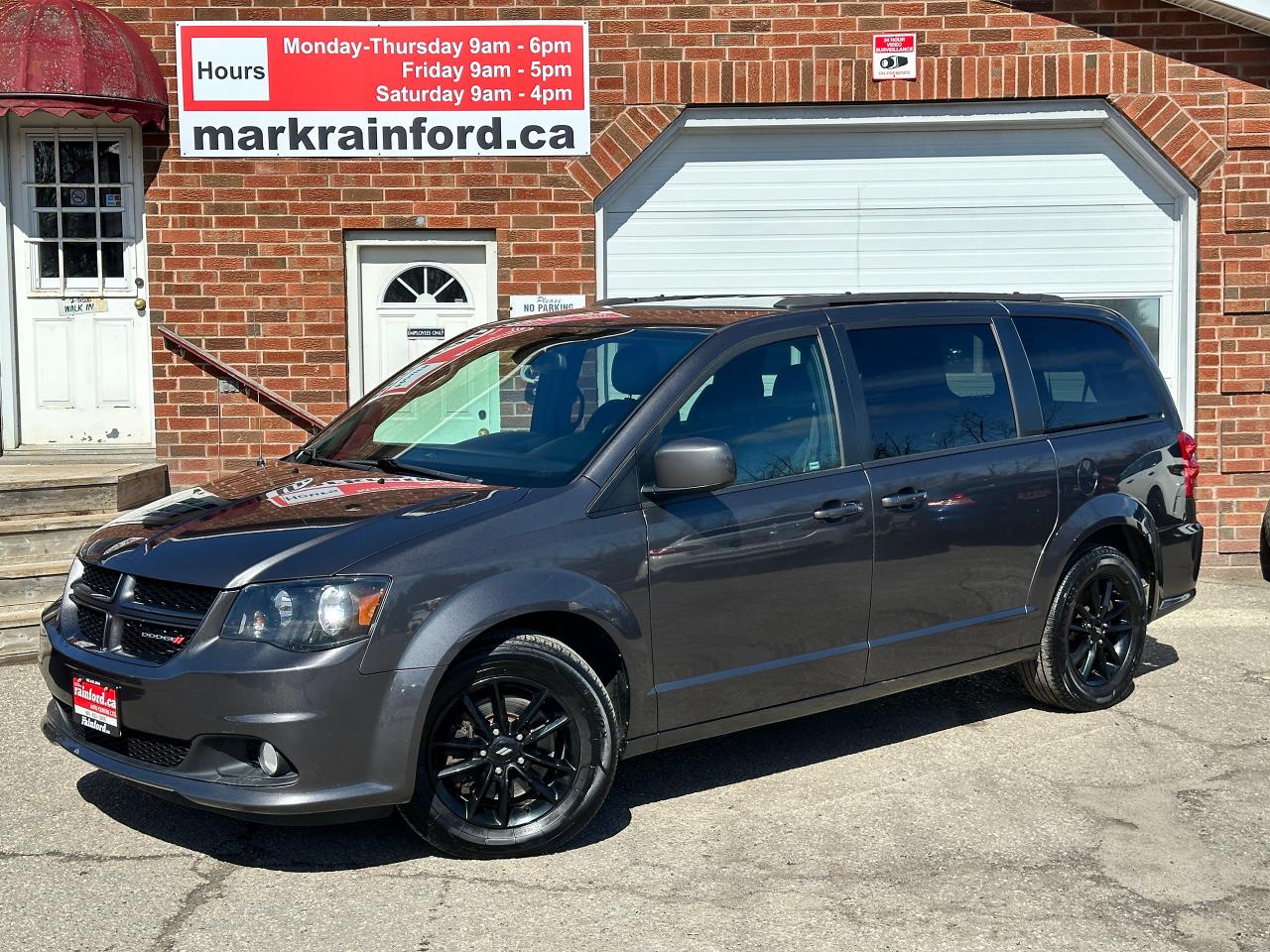 <p>WOW! Super-Clean and well-equipped Dodge Grand Caravan from Kingston, ON! This GT model looks fantastic in its Grey paint and Dark alloy wheels, with nice options inside and out! The exterior features keyless entry with remote start and remote sliding doors and liftgate, automatic headlights, foglights, colour-matched side mirrors, tinted rear privacy glass, roof rack rails, Black factory alloy wheels, a sleek rear spoiler, powered rear vent windows, a powerful 3.6L V6 Engine and Automatic Transmission! The interior is clean and comfortable with heated leather front seats with power adjustment and driver lumbar control, red accent stitching, power door locks, mirrors and windows, power sliding passenger door and liftgate control, a heated leather-wrapped steering wheel with audio and cruise controls, an easy to read and use gauge cluster, large central touch screen AM/FM/XM Satellite Radio with Bluetooth, Navigation, Backup Camera, CD Player and DVD Entertainment System, Dual-Zone A/C climate control with front and rear window defrost settings, rear A/C control, ECON driving mode for improved fuel economy, 115V power setting, universal garage door opener, rear seating mirror, StowNGo middle and third-row seating, USB/AUX/12V accessory ports and more!</p><p> </p><p>Carfax Claims Free, STOWNGO Seating, well-equipped Van ready to road trip!</p><p> </p><p>Call (905) 623-2906</p><p> </p><p>Text Ryan: (905) 429-9680 or email: ryan@markrainford.ca</p><p> </p><p>Text Mark: (905) 431-0966 or email: mark@markrainford.ca</p>