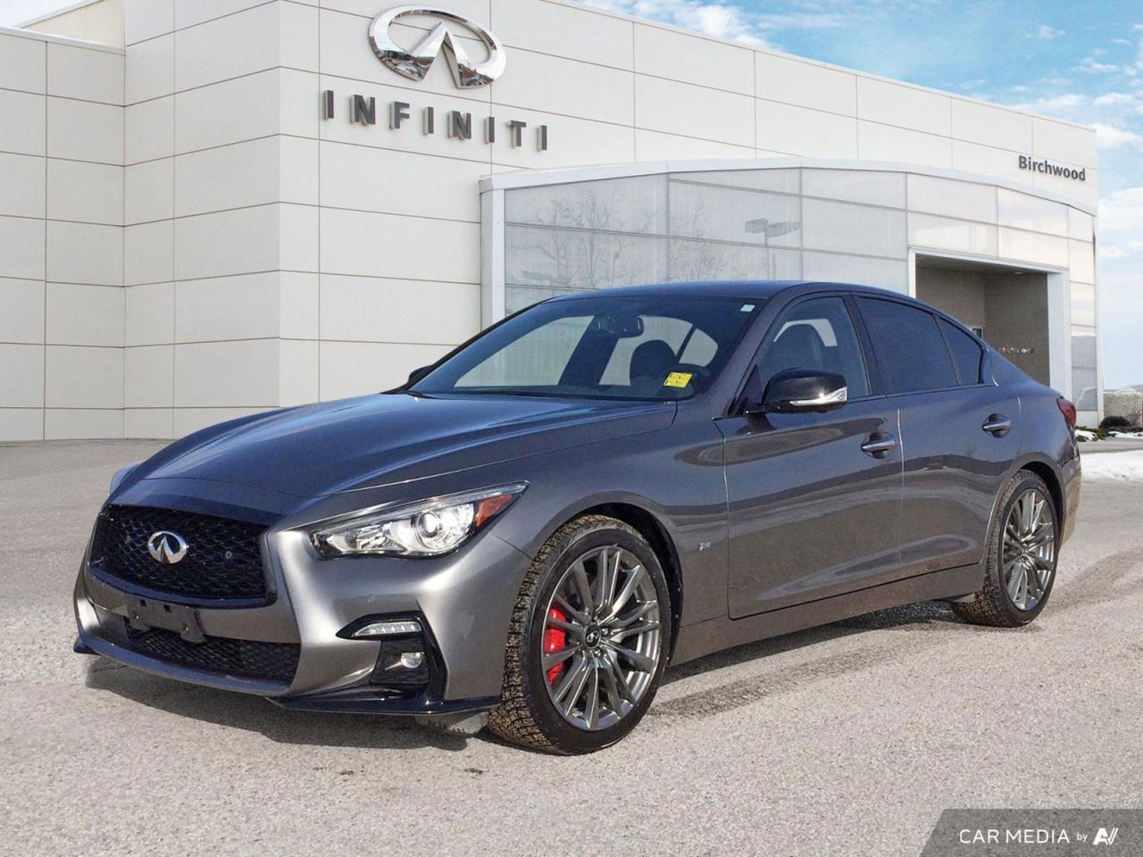 AWD | 2 Sets of tires | Leather | Nav | Heated steering/seats
Experience luxury and performance with this 2021 INFINITI Q50 Red Sport I-LINE. With only 33,028 km on the odometer, this gently used sedan offers exceptional value for the discerning driver.

Key Features:
- Powerful 3.0L 6-cylinder engine with AWD capability
- Nappa leather seat trim for premium comfort
- Bose Performance Series 16-speaker audio system
- Integrated navigation system with voice activation
- Dual Zone Front Automatic Air Conditioning
- Heated front seats and steering wheel
- Advanced safety features including Blind Spot Warning and Lane Departure Warning

At Birchwood Nissan, were committed to providing an exceptional car-buying experience. Whether youre ready to reserve this stunning Q50, start your purchase journey, or simply have questions, our team is here to assist. Book a test drive today and discover the perfect blend of style, performance, and technology that INFINITI is known for.
We are here to buy, sell, and service your vehicle! All pre-owned vehicles from Birchwood Nissan come with:
A full CARFAX vehicle report.
Mandatory alignment on every vehicle
A fresh oil change and full tank of fuel on delivery
Service records (if available)
Interested in seeing/hearing more? Come down to Birchwood Nissan to experience Car Buying the right way! Book your appointment today at 204-261-3490.
Dealer Permit #0086
Dealer permit #0086