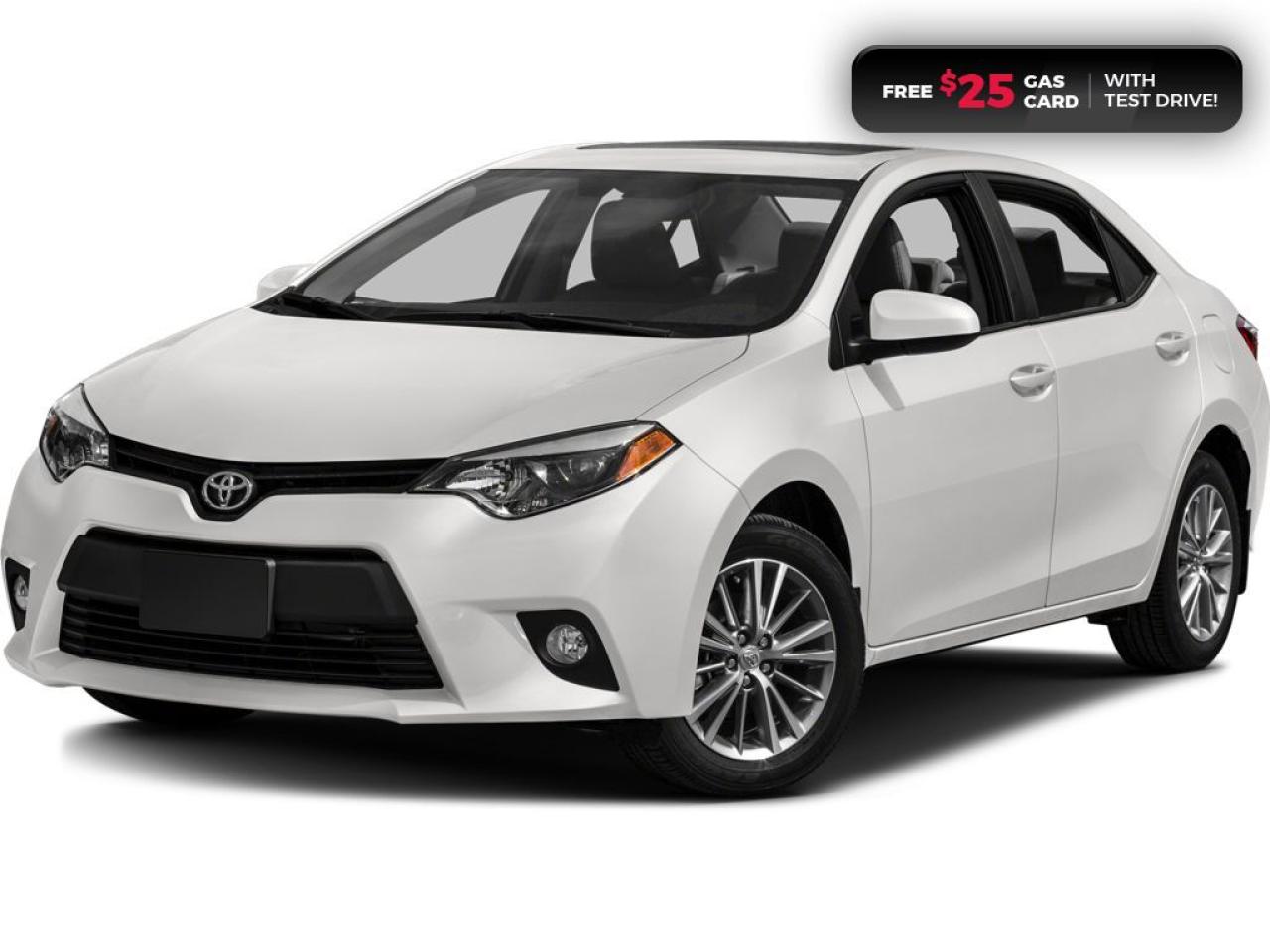 <p><strong>GREAT FIRST CAR! TEST DRIVE TODAY! </strong>2014 Toyota Corolla LE featuring CVT transmission, five passenger seating, rearview camera with guidelines, auto-on/off headlights, fog lights, Bluetooth, AM/FM/CD touch screen stereo system with USB and auxiliary inputs, steering wheel mounted controls, cruise control, air conditioning, heated front seats, one 12V power outlet, power mirrors, power locks, remote keyless entry, power windows, split fold rear seats, power trunk, electronic stability control and anti-lock braking system. Contact Cambridge Centre Honda for special discounted finance rates, as low as 8.99% on approved credit.</p>

<p><span style=color:#ff0000><strong>FREE $25 GAS CARD WITH TEST DRIVE!</strong></span></p>

<p>Our philosophy is simple. We believe that buying and owning a car should be easy, enjoyable and transparent. Welcome to the Cambridge Centre Honda Family! Cambridge Centre Honda proudly serves customers from Cambridge, Kitchener, Waterloo, Brantford, Hamilton, Waterford, Brant, Woodstock, Paris, Branchton, Preston, Hespeler, Galt, Puslinch, Morriston, Roseville, Plattsville, New Hamburg, Baden, Tavistock, Stratford, Wellesley, St. Clements, St. Jacobs, Elmira, Breslau, Guelph, Fergus, Elora, Rockwood, Halton Hills, Georgetown, Milton and all across Ontario!</p>