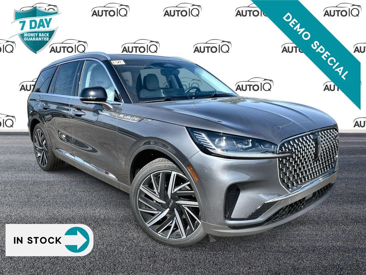 Year: 2025<br>Condition: New<br>Make: Lincoln<br>Model: Aviator<br>Style: Reserve AWD<br>Package: 201A<br>Body Type: 4-Dr Sport Utility<br>Fuel Type: Gasoline<br>Fuel Type: 3.0L 6cyl<br>Transmission: Auto<br><br>Factory Installed Options on This Vehicle: $14525<br>Option Details: ASHER GREY MET CC|TWIN-TURBOCHARGED 3.0L V6|10-SPEED AUTO|FLOOR LINERS,FRONT & 2ND ROW|ENG BLOCK HEATER|22 BLACK ALUMINUM WHEEL|DYNAMIC HANDLING PKG|FULL REAR CONSOLE|LT GRAY PREM LTHR STG SURF|EQUIP GROUP 201A<br><br>OEM Exterior Colour: ASHER GREY MET CC<br>OEM Interior Colour: LT GRAY PREM LTHR STG SURF<br><br>Window Sticker Link: https://www.windowsticker.forddirect.com/windowsticker.pdf?vin=5lm5j7xc3sgl04275<br><br>Vehicle Features: Spoiler,Traction Control,Navigation System,Tachometer,Compass,ABS Brakes,Air Conditioning,Power Windows,Power Steering,1-touch down,1-touch up,Adaptive suspension,Audio memory,Auto-dimming door mirrors,Auto-dimming rearview mirror,Automatic temperature control,Brake assist,Delay-off headlights,Diversity antenna,Driver door bin,Driver vanity mirror,Dual front impact airbags,Dual front side impact airbags,Electronic stability,Four wheel independent suspension,Front anti-roll bar,Front beverage holders,Front centre armrest,Front dual zone A/C,Front reading lights,Fully automatic headlights,Heated door mirrors,HVAC memory,Ignition disable,Knee airbag,Leather steering wheel,Leather upholstery,Low tire pressure warning,Memory seat,Occupant sensing airbag,Outside temperature display,Overhead airbag,Passenger door bin,Perimeter/approach lights,Power door mirrors,Rain sensing wipers,Rear anti-roll bar,Rear audio controls,Rear beverage holders,Rear door bins,Rear dual zone A/C,Rear reading lights,Rear window defroster,Security system,Speed control,Split folding rear seat,Steering wheel memory,Steering wheel mounted A/C controls,Steering wheel mounted audio controls,Telescoping steering wheel,Tilt steering wheel,Trailer hitch receiver,Turn signal indicator mirrors,Variably intermittent wipers,Ventilated front seats,Ventilated rear seats,Trunk/hatch auto-latch,Auto high-beam headlights,Power 2-way driver lumbar support,Power 2-way passenger lumbar support,Configurable,Exterior parking camera front,Exterior parking camera left,Exterior parking camera right,Traffic sign information,Acoustic pedestrian protection