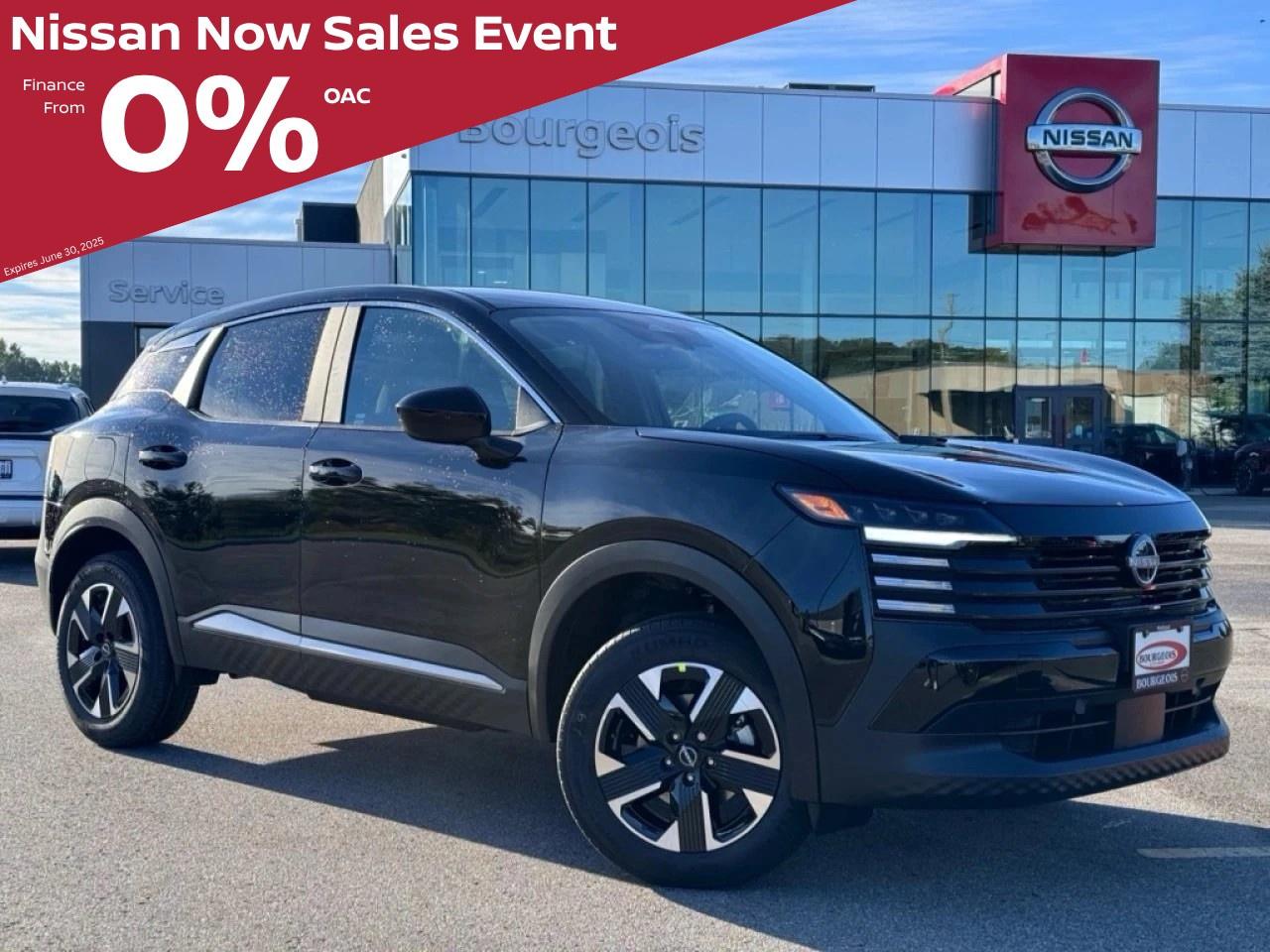 <p>The NISSAN NOW Sales Event is on until July 31st and now is the best time to take advantage of the biggest savings of the summer. With lease and finance rates starting as low as 0% OAC and cash purchase discounts up to $5,000 on select models, there's never been a better time to get into a new Nissan. Our reviews speak for themselves. Find our why so many customers make the drive to Midland for their next Nissan. </p> <p>Were thrilled to share that <strong>Nissan has been named the #1 mass market brand in initial quality</strong> by the <strong>J.D. Power 2025 U.S. Initial Quality Study</strong>! This industry-leading recognition confirms what our customers already know  when you choose <strong>Nissan</strong>, youre choosing exceptional craftsmanship, innovative technology, and dependable performance from day one.</p><p>At <strong>Bourgeois Midland Nissan</strong>, were proud to offer a full lineup of award-winning models like the <strong>Nissan Rogue</strong>, <strong>Altima</strong>, <strong>Pathfinder</strong>, and <strong>Frontier</strong>  vehicles that consistently deliver on quality, comfort, and reliability.</p><p>Ready to experience the Nissan difference? Visit our Midland dealership today and discover why more Canadians are driving home in a Nissan.</p> <p>The Nissan Kicks SV in sleek black with AWD is the perfect combination of style and performance, designed for impressive handling in a variety of conditions. This new SUV comes with a low mileage of just 15 km and boasts a modern 2.0L 4-cylinder engine paired with an automatic transmission, ensuring both efficiency and power with 141 HP at 6000 RPM.</p> <p>The exterior of this Kicks shines with eye-catching lines and sophisticated alloy wheels. Inside, passengers are treated to an upscale environment featuring a leather steering wheel, leatherette door trim insert, and a heated steering wheel to keep your hands warm on those colder days. Heated front seats and heated mirrors add to the comfort and convenience package, enhancing your driving experience no matter the season.</p> <p>Tech-savvy drivers will appreciate the array of advanced features, including a backup camera, Bluetooth connection, smart device integration, and satellite radio. Safety is a paramount feature of the Nissan Kicks SV, which includes adaptive cruise control, lane assist, brake assist, parking sensors, and keyless entry to ensure your journeys are both safe and effortless.</p> <p>This new, all-wheel-drive SUV is ideal for families and urban adventurers alike, offering a balance of technology, safety, and comfort. Whether you're exploring the city streets or venturing out on a weekend road trip, the Nissan Kicks is ready to meet your needs. Contact our dealership today for more information and get ready to enhance your driving experience with this outstanding vehicle.</p> <p><strong>Why Choose the Bourgeois Auto Group?</strong></p><p>For 80 years, Bourgeois Auto Group has been delivering exceptional automotive experiences. Our factor trained teams work to ensure you receive the shopping experience you deserve; whether you're looking for a new or new-to-you vehicle.</p><p>Shop 24/7 with our online showroom and chat service, ensuring convenience every step of the way. No hidden fees, full disclosure, and every pre-owned vehicle comes with a Carfax® report for peace of mind.</p><p>We offer a wide selection of pre-owned vehicles, all competitively priced using real-time market data. Get the best deal on your purchase and trade-in with our free Live Market Analysis report.</p><p>Looking to sell your car? We buy any make or modelno purchase required. Our simple to use online trade valuation tool will provide you with a clear, transparent selling experience whether you buy our car or not.</p><p>Backed by hundreds dedicated employees across 4 convenient locations, were here to meet all your automotive needs. Visit us in Midland or Parry Sound and explore our inventory or schedule your next service today.</p> <p><strong>Financing Your Next Vehicle with Bourgeois Midland Nissan:</strong></p><p>At Bourgeois Midland Nissan, we make financing your next vehicle simple and stress-free! Our team works with trusted lenders to find flexible options tailored to your budget. Drive away with confidenceapply today!</p><p>Take advantage of our online pre-qualification tool, backed by Equifax and TD Bank to find the payment that works for you. Simply <a href=https://www.bourgeoisnissan.com/pre-qualify-for-financing/ rel=nofollow><strong>CLICK HERE</strong></a> to use our secure online credit tool with no impact to your credit.</p>