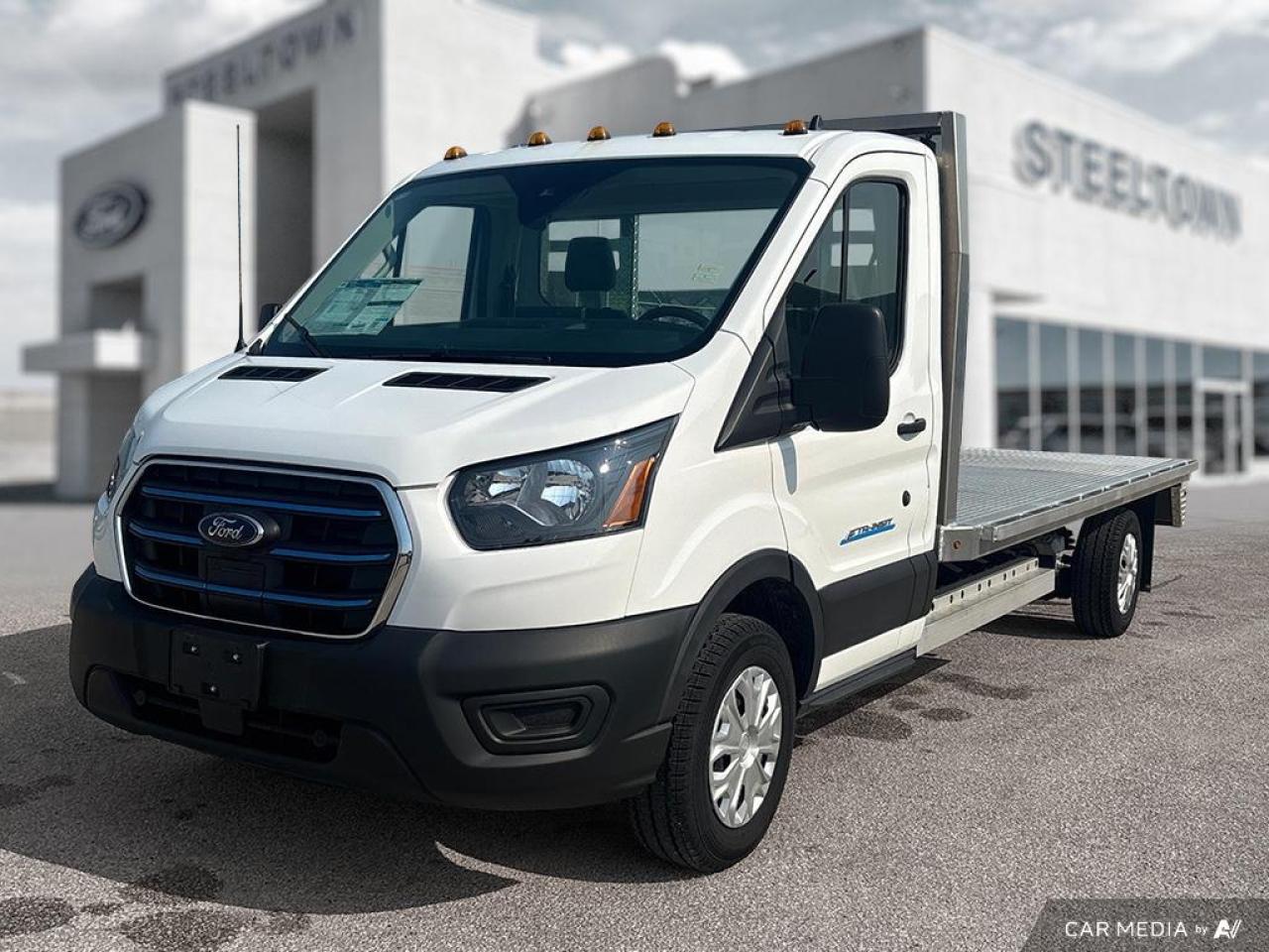 <b>Electric Vehicle,  SYNC 4,  Ford Co-Pilot360,  Remote Keyless Entry,  Ford Telematics!</b><br> <br> <br> <br>We value your TIME, we wont waste it or your gas is on us!   We offer extended test drives and if you cant make it out to us we will come straight to you!<br> <br>  This all electric Ford E-Transit is designed with efficiency and versatility that fits any business. <br> <br>Leading the charge, this all electric Ford E-Transit was designed with efficiency, versatility, and ensures that you have the perfect tool for any job. With optimum daily range, this electic van allows your business to increase productivity without increasing your Co2 output. Whether you need to haul, tow, carry, or deliver, this Ford E-Transit is ready, willing and able to get it done right.<br> <br> This oxford white van  has an automatic transmission.<br> This vehicles price also includes $21000 in additional equipment.<br> <br> Our E-Transit Cutaways trim level is T-350. Drivers who work all day behind the wheel appreciate the comfort built into the Ford E-Transit. Its easy to get into and climb out of, provides firm and supportive seating, has ergonomically designed instruments and controls. The king among commercial vehicles, this Ford E-Transit is meant to be the hardest worker on your team. Suited to the heaviest of payloads and made to be customized to your needs, this capable workhorse comes ready to get the job done right and now comes with remote keyless entry, SYNC 4 on a touchscreen with voice recognition and connected navigation, Ford Co-Pilot360 featuring lane departure warning, pre-collision assist with automatic emergency braking hill start assist and electronic stability control. This vehicle has been upgraded with the following features: Electric Vehicle,  Sync 4,  Ford Co-pilot360,  Remote Keyless Entry,  Ford Telematics,  4g Lte,  Air Conditioning. <br><br> View the original window sticker for this vehicle with this url <b><a href=http://www.windowsticker.forddirect.com/windowsticker.pdf?vin=1FDBW5PKXPKB26050 target=_blank>http://www.windowsticker.forddirect.com/windowsticker.pdf?vin=1FDBW5PKXPKB26050</a></b>.<br> <br>To apply right now for financing use this link : <a href=http://www.steeltownford.com/?https://CreditOnline.dealertrack.ca/Web/Default.aspx?Token=bf62ebad-31a4-49e3-93be-9b163c26b54c&La target=_blank>http://www.steeltownford.com/?https://CreditOnline.dealertrack.ca/Web/Default.aspx?Token=bf62ebad-31a4-49e3-93be-9b163c26b54c&La</a><br><br> <br/> Weve discounted this vehicle $54854. See dealer for details. <br> <br>Family owned and operated in Selkirk for 35 Years.  <br>Steeltown Ford is located just 20 minutes North of the Perimeter Hwy, with an onsite banking center that offers free consultations. <br>Ask about our special dealer rates available through all major banks and credit unions.<br>Dealer retains all rebates, plus taxes, govt fees and Steeltown Protect Plus.<br>Steeltown Ford Protect Plus includes:<br>- Life Time Tire Warranty <br>Dealer Permit # 1039<br><br><br> Come by and check out our fleet of 100+ used cars and trucks and 190+ new cars and trucks for sale in Selkirk.  o~o