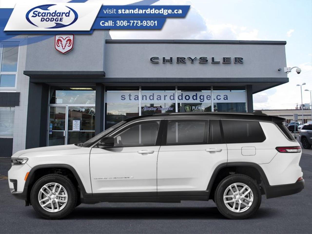 <b>Leather Seats!</b><br> <br> <br> <br>  With incredibly competent 4 wheel drive toting a comfortable and refined cabin, this 2025 Grand Cherokee L is ready for whatever the road brings. <br> <br>The next step in the iconic Grand Cherokee name, this 2025 Grand Cherokee L is here to prove that great things can also come in huge packages. Dont let the size fool you, though. This Grand Cherokee may be large and in charge, but it still brings efficiency and classic Jeep agility. Whether youre maneuvering a parking garage or a backwood trail, this Grand Cherokee L is ready for your next adventure, no matter how big.<br> <br> This bright white SUV  has a 8 speed automatic transmission and is powered by a  293HP 3.6L V6 Cylinder Engine.<br> <br> Our Grand Cherokee Ls trim level is Summit. This Grand Cherokee Summit delivers unrivaled luxury, with front ventilated and heated seats with massage functions and lumbar support, a heated leather/genuine wood steering wheel, Nappa leather upholstery, a 10-speaker Alpine performance audio system, and a dual-panel glass sunroof. The great standard features continue with class IV towing equipment, a power liftgate for rear cargo access, cornering headlights with automatic high beams, and a surround view camera system. Infotainment duties are handled by a 10.1-inch screen powered by Uconnect 5 with inbuilt navigation, Apple CarPlay and Android Auto, and safety features include blind spot detection, adaptive cruise control, lane keeping assist with lane departure warning, and so much more. This vehicle has been upgraded with the following features: Leather Seats. <br><br> View the original window sticker for this vehicle with this url <b><a href=http://www.chrysler.com/hostd/windowsticker/getWindowStickerPdf.do?vin=1C4RJKEG4S8689678 target=_blank>http://www.chrysler.com/hostd/windowsticker/getWindowStickerPdf.do?vin=1C4RJKEG4S8689678</a></b>.<br> <br>To apply right now for financing use this link : <a href=https://standarddodge.ca/financing target=_blank>https://standarddodge.ca/financing</a><br><br> <br/><br>* Visit Us Today *Youve earned this - stop by Standard Chrysler Dodge Jeep Ram located at 208 Cheadle St W., Swift Current, SK S9H0B5 to make this car yours today! <br> Pricing may not reflect additional accessories that have been added to the advertised vehicle<br> o~o