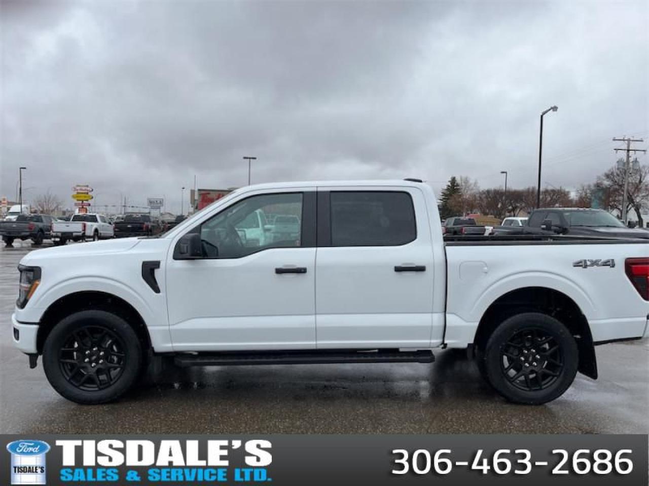 <b>STX Appearance Package, 20 Wheels, Spray-in Bedliner!</b><br> <br> <br> <br>Check out the large selection of new Fords at Tisdales today!<br> <br>  The Ford F-Series is the best-selling vehicle in Canada for a reason. Its simply the most trusted pickup for getting the job done. <br> <br>Just as you mold, strengthen and adapt to fit your lifestyle, the truck you own should do the same. The Ford F-150 puts productivity, practicality and reliability at the forefront, with a host of convenience and tech features as well as rock-solid build quality, ensuring that all of your day-to-day activities are a breeze. Theres one for the working warrior, the long hauler and the fanatic. No matter who you are and what you do with your truck, F-150 doesnt miss.<br> <br> This oxford white Crew Cab 4X4 pickup   has an automatic transmission and is powered by a  325HP 2.7L V6 Cylinder Engine.<br> <br> Our F-150s trim level is STX. This STX trim steps things up with upgraded aluminum wheels, along with great standard features such as class IV tow equipment with trailer sway control, remote keyless entry, cargo box lighting, and a 12-inch infotainment screen powered by SYNC 4 featuring SiriusXM satellite radio, Apple CarPlay, Android Auto and FordPass Connect 5G internet hotspot. Safety features also include blind spot detection, lane keep assist with lane departure warning, front and rear collision mitigation and automatic emergency braking. This vehicle has been upgraded with the following features: Stx Appearance Package, 20 Wheels, Spray-in Bedliner. <br><br> View the original window sticker for this vehicle with this url <b><a href=http://www.windowsticker.forddirect.com/windowsticker.pdf?vin=1FTEW2LP5SKD78900 target=_blank>http://www.windowsticker.forddirect.com/windowsticker.pdf?vin=1FTEW2LP5SKD78900</a></b>.<br> <br>To apply right now for financing use this link : <a href=http://www.tisdales.com/shopping-tools/apply-for-credit.html target=_blank>http://www.tisdales.com/shopping-tools/apply-for-credit.html</a><br><br> <br/>   0% financing for 72 months. 1.99% financing for 84 months. <br> Buy this vehicle now for the lowest bi-weekly payment of <b>$418.85</b> with $0 down for 84 months @ 1.99% APR O.A.C. ( Plus applicable taxes -  $699 administration fee included in sale price.   ).  Incentives expire 2025-04-30.  See dealer for details. <br> <br>Tisdales is not your standard dealership. Sales consultants are available to discuss what vehicle would best suit the customer and their lifestyle, and if a certain vehicle isnt readily available on the lot, one will be brought in.<br> Come by and check out our fleet of 20+ used cars and trucks and 90+ new cars and trucks for sale in Kindersley.  o~o