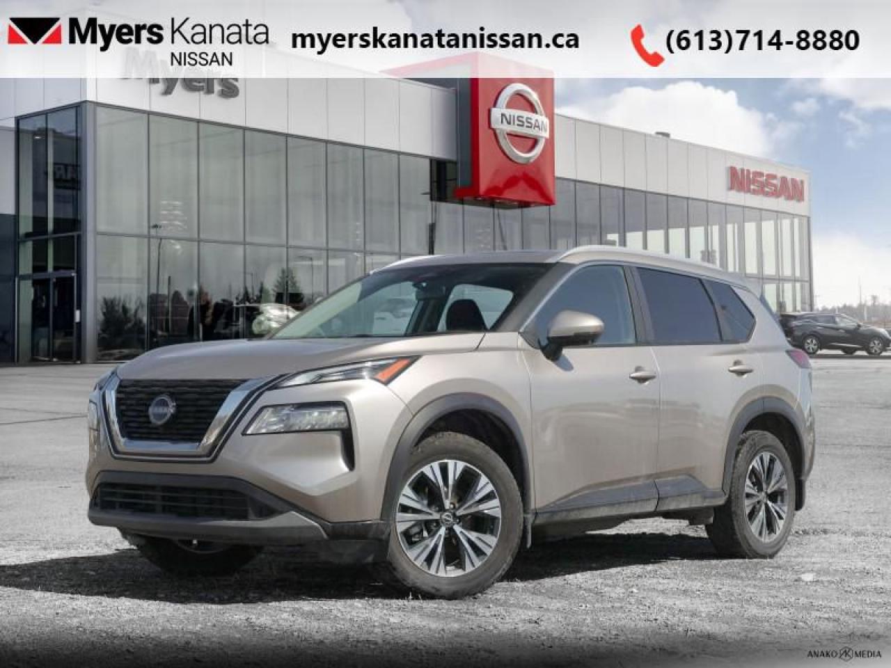 <b>Moonroof, Apple CarPlay, Android Auto, Heated Seats, Heated Steering Wheel, Remote Start, Aluminum Wheels, Blind Spot Detection, Lane Keep Assist, Forward Collision Warning, Front Pedestrian Braking, LED lights, High Beam Assist</b><br> <br>  Compare at $34763 - KANATA NISSAN PRICE is just $32795! <br> <br>   The Rogue is built to serve as a well-rounded crossover, with rugged design, a comfortable ride and modern interior tech. This  2023 Nissan Rogue is for sale today in Kanata. This  SUV has 8,905 kms. Its  beige in colour  . It has an automatic transmission and is powered by a  201HP 1.5L 3 Cylinder Engine. <br> <br> Our Rogues trim level is SV Moonroof. Step up to this SV trim for the ProPILOT Assist suite of active safety features like lane keep assist, blind spot intervention, and the 360 degree around view monitor while the dual panel panoramic moonroof, wi-fi, remote start, and Nissan Intelligent Key provide next level comfort and convenience. Dial in adventure with the AWD terrain selector that keeps you rolling no matter the conditions. Go Rogue with driver assistance features like forward collision warning, emergency braking with pedestrian detection, lane departure warning, blind spot warning, high beam assist, driver alertness, and a rearview camera while heated seats, dual zone climate control, and a heated steering wheel bring amazing luxury. NissanConnect touchscreen infotainment with Apple CarPlay and Android Auto makes for an engaging experience.<br> <br/><br> Payments from <b>$527.47</b> monthly with $0 down for 84 months @ 8.99% APR O.A.C. ( Plus applicable taxes -  and licensing    ).  See dealer for details. <br> <br>*LIFETIME ENGINE TRANSMISSION WARRANTY NOT AVAILABLE ON VEHICLES WITH KMS EXCEEDING 140,000KM, VEHICLES 8 YEARS & OLDER, OR HIGHLINE BRAND VEHICLE(eg. BMW, INFINITI. CADILLAC, LEXUS...)<br> Come by and check out our fleet of 60+ used cars and trucks and 80+ new cars and trucks for sale in Kanata.  o~o
