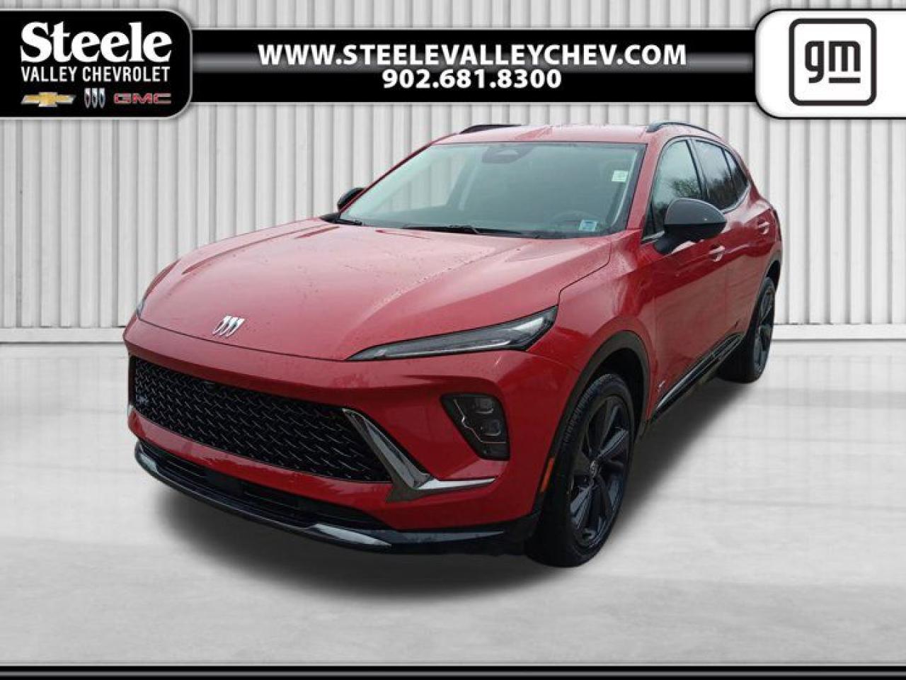 TRANSMISSION, 9-SPEED AUTOMATIC (STD), SPORT TOURING (ST) PREFERRED EQUIPMENT GROUP includes standard equipment, ENGINE, 2.0L TURBO, 4-CYLINDER, SIDI (228 hp [170 kW] @ 5000 rpm, 258 lb-ft of torque [350 N-m] @ 1500-4000 rpm) (STD), BRILLIANT RED, Wireless Charging, Wireless Apple CarPlay/Wireless Android Auto, Wiper, rear intermittent, Windows, remote Express-Down, all windows, Windows, power, rear with Express-Down, Window, power with front passenger Express-Up and Down. This Buick Envision has a powerful Turbocharged Gas I4 2.0L/- TBD  engine powering this Automatic transmission.* Experience a Fully-Loaded Buick Envision Sport Touring *Window, power with driver Express-Up and Down, Wi-Fi Hotspot capable (Terms and limitations apply. See onstar.ca or dealer for details.), Wheels, 20 (50.8 cm) alloy with Carbon Flash Metallic and high gloss Black centre cap, Wheel, 17 (43.2 cm) steel spare, USB ports, front lower console, dual, charge-only, USB Ports, 2, Charge/Data ports located on instrument panel, Universal Home Remote includes garage door opener, 3-channel programmable, Trailering provisions includes connector for accessory wiring harness, Traffic Sign Recognition, Tool kit, road emergency, Tires, P245/45R20 all-season, Tire, spare T145/70R17 SL blackwall, Tire Pressure Monitoring System, auto learn, Teen Driver a configurable feature that lets you activate customizable vehicle settings associated with a key fob, to help encourage safe driving behaviour. It can limit certain available vehicle features, and it prevents certain safety systems from being turned off. An in-vehicle report card gives you information on driving habits and helps you to continue to coach your new driver, Tail lamps, LED, Suspension, rear 5-link, Suspension, front MacPherson strut, Steering, power, non-variable ratio, electric, Steering wheel, leather-wrapped, flat bottom, Steering wheel, heated.* Stop By Today *For a must-own Buick Envision come see us at Steele Valley Chevrolet Buick GMC Cadillac, 9184 Commercial Street, New Minas, NS, NS B4N3V9. Just minutes away!*Disclaimer*Please verify all information with a Steele Valley representative.