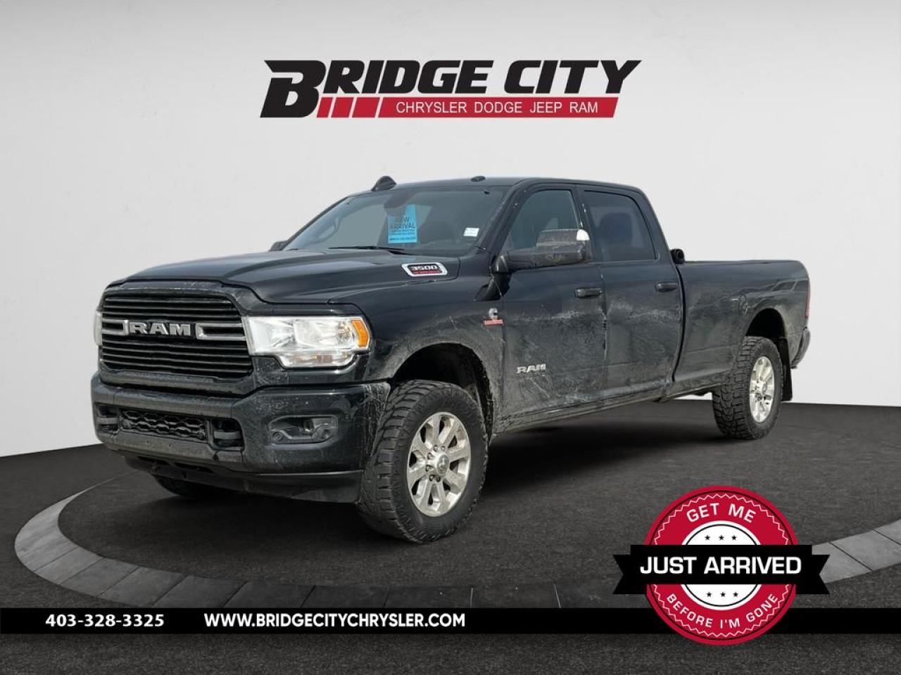 <b>Sport Appearance Pkg - 8 ft box - Alpine Sound - Remote Start - 20 Wheels </b><br>     To get the job done right the first time, youll want the Ram 3500 HD on your team. This  2021 Ram 3500 is fresh on our lot in Lethbridge. <br> <br>This 2021 Ram 3500 Heavy Duty delivers exactly what you need: superior capability and exceptional levels of comfort, all backed with proven reliability and durability. Whether youre in the commercial sector or looking at serious recreational towing and hauling, this Ram 3500 HD is ready for any task. This  sought after diesel Crew Cab 4X4 pickup  has 91,159 kms. Stock number 3578 is diamond black crystal pearlcoat in colour  . It has an automatic transmission and is powered by a Cummins 370HP 6.7L Straight 6 Cylinder Engine.  It may have some remaining factory warranty, please check with dealer for details. <br> <br>To apply right now for financing use this link : <a href=https://www.bridgecitychrysler.com/pre-approval/ target=_blank>https://www.bridgecitychrysler.com/pre-approval/</a><br><br> <br/><br>Locally Owned & Trusted for Over 35 Years  Bridge City Chrysler in Lethbridge, AB <br><br>

At Bridge City Chrysler, weve proudly served the Lethbridge community for more than 35 years, offering an unparalleled car buying experience. Dont just take our word for itour Google reviews speak volumes about our commitment to exceptional service. <br><br>

Delivery & At-Home Test Drives: Convenient options to suit your lifestyle. <br><br>
Flexible Financing for Everyone: Get the vehicle you need with financing solutions tailored to your situation. <br><br>
Full Mechanical Inspections & Professional Cleaning: Every vehicle is thoroughly inspected and cleaned before it hits our lot.<br><br>
We take all makes and models on trade and offer competitive pricing with inventory that changes daily. Whether youre shopping for a Chrysler, Dodge, Jeep, RAM, or FIAT, our AMVIC Licensed dealership makes it easy to browse, buy, and drive away.<br><br>

Located in Lethbridge, AB, we proudly serve customers in Fort Macleod, Taber, Claresholm, and Coaldale. Shop online or visit us today to experience the best in sales, service, and selection. Standard bank rates apply; taxes are additional.<br><br> Vehicle pricing offer shown expire 2025-03-31. <br> Come by and check out our fleet of 50+ used cars and trucks and 160+ new cars and trucks for sale in Lethbridge.  o~o