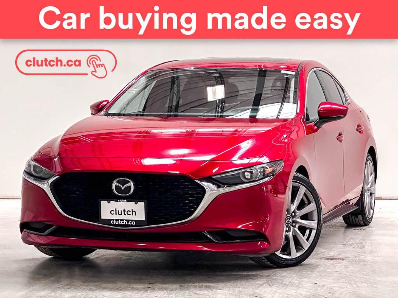 NO ACCIDENTS / CLEAN CARFAX / 1 OWNER / Front Heated Seats, Driver Seat Memory System, Climate Control and more!<br> <br>Clutch is the largest online used car retailer in Canada, delivering a seamless, hassle-free car-buying experience to drivers everywhere. Shop hundreds of used cars online, get the right one delivered to your door, and enjoy peace of mind with our optional 10-Day Money-Back Guarantee. How sweet is that? To learn more, visit clutch.ca.<br> <br>The top features for this 2019 Mazda Mazda3 include:<br> <br>Auto Dimming Rearview Mirror<br>Front Heated Seats<br>Driver Seat Memory System<br>Climate Control<br>Dual Zone Front Climate Control<br>Premium Sound System<br>Bluetooth Music<br>GPS Navigation<br>Cruise Control<br>Adaptive Cruise Control<br>Integrated Garage Door Opener<br>12V Outlet<br>Apple CarPlay<br>Android Auto<br>USB Input<br>Push Button Start<br>Heads Up Display<br>Lane Departure Warning<br>Blindspot Sensors<br>Rear Cross Traffic Alert<br>Driver Attention Alert<br>Traffic Sign Recognition<br>Heated Steering Wheel<br>Rain Sensing Wipers<br>Sunroof<br>Automatic High Beams<br>Rear View Camera<br>Power Driver Seat<br> <br>Seamless home delivery - Delivery to your door in a matter of days. Available on select packages.<br> <br>Try it out for 10 days - If you do not like it, we will take it back. Available on select packages. <br> <br>Quality assured - All cars go through our rigorous 210-point inspection and reconditioning process.<br> <br>Peace of mind - Optional 3-month Standard Warranty, with additional warranty options available.<br> <br>Haggle-free - No haggling or hard sells.<br> <br>100% Transparency - Full inspection reports on every car, including high-res photography and a free Carfax report.<br> <br>Listed price is for cash purchase only and does not include taxes, Shipping Fees (if applicable), Delivery Fees (if applicable), government licensing fees. 10-day Money Back Guarantee, 3-month Standard Warranty, and home delivery are available with select packages.<br> <br>Previous Provincial Registrations:<br>Ontario<br> <br>Stock # 47376