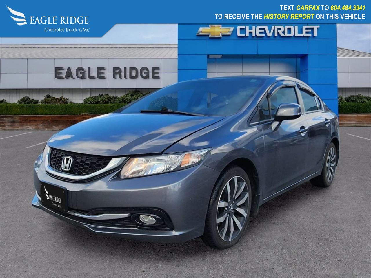 Used 2013 Honda Civic Touring Occupant sensing airbag, Overhead airbag, Power driver seat, Power moonroof, Power steering, Power windows, Remote keyless entry, Steering wheel mounted audio controls for sale in Coquitlam, BC