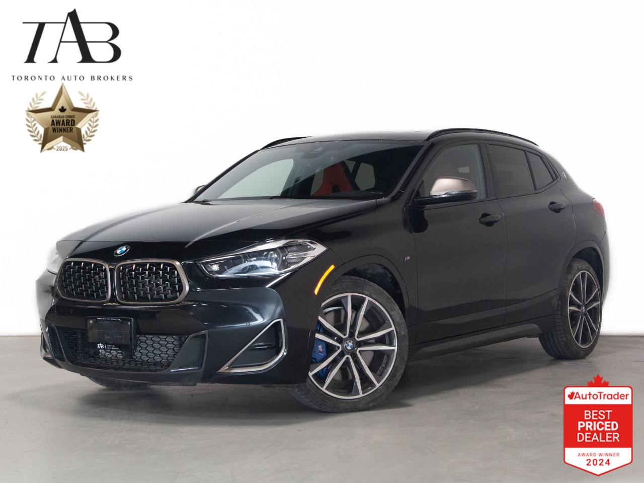 This beautiful 2022 BMW X2 M35i is a Canadian vehicle with a clean CARFAX report and remaining manufacturer warranty until February 23, 2026, or up to 80,000 km. A perfect blend of sportiness and luxury, this M Performance SUV features an aggressive design, a turbocharged engine, and a stunning red interior. With its panoramic sunroof, premium tech, and dynamic driving capabilities, the X2 M35i delivers an exciting experience on the road.

Key Features Include:

2.0L Turbocharged 4-Cylinder Engine (302 HP)
M Sport Package with Performance Exhaust
Panoramic Sunroof
Red Leather Interior
19-Inch Alloy Wheels
Hard Drive Navigation System with Real-Time Traffic
Wireless Apple CarPlay & Amazon Alexa Integration
Heated Front Seats & Steering Wheel
Front & Rear Parking Sensors with Rearview Camera
Harman/Kardon Premium Audio System

NOW OFFERING 3 MONTH DEFERRED FINANCING PAYMENTS ON APPROVED CREDIT. 

WE OFFER THE BEST FINANCE RATES, AND DONT CHARGE ANY FINANCING FEE 

Looking for a top-rated pre-owned luxury car dealership in the GTA? Look no further than Toronto Auto Brokers (TAB)! Were proud to have won multiple awards, including the 2024 AutoTrader Best Priced Dealer, the 2024 CarGurus Award, the 2025 Top Choice Award, the 2025 Consumer Satisfaction Award, the 2025 Canadian Choice Award, the 2024 Three Best Rated Dealer Award, and many more!

With 30 years of experience serving the Greater Toronto Area, TAB is a respected and trusted name in the pre-owned luxury car industry. Our 30,000 sq.Ft indoor showroom is home to a wide range of luxury vehicles from top brands like BMW, Mercedes-Benz, Audi, Porsche, Land Rover, Jaguar, Aston Martin, Bentley, Maserati, and more. And we dont just serve the GTA, were proud to offer our services to all cities in Canada, including Vancouver, Montreal, Calgary, Edmonton, Winnipeg, Saskatchewan, Halifax, and more.

At TAB, were committed to providing a no-pressure environment and honest work ethics. As a family-owned and operated business, we treat every customer like family and ensure that every interaction is a positive one. Come experience the TAB Lifestyle at its truest form, luxury car buying has never been more enjoyable and exciting!

We offer a variety of services to make your purchase experience as easy and stress-free as possible. From competitive and simple financing and leasing options to extended warranties, aftermarket services, and full history reports on every vehicle, we have everything you need to make an informed decision. We welcome every trade, even if youre just looking to sell your car without buying, and when it comes to financing or leasing, we offer same day approvals, with access to over 50 lenders, including all of the banks in Canada. Feel free to check out your own Equifax credit score without affecting your credit score, simply click on the Equifax tab above and see if you qualify.

So if youre looking for a luxury pre-owned car dealership in Toronto, look no further than TAB! We proudly serve the GTA, including Toronto, Etobicoke, Woodbridge, North York, York Region, Vaughan, Thornhill, Richmond Hill, Mississauga, Scarborough, Markham, Oshawa, Peteborough, Hamilton, Newmarket, Orangeville, Aurora, Brantford, Barrie, Kitchener, Niagara Falls, Oakville, Cambridge, Kitchener, Waterloo, Guelph, London, Windsor, Orillia, Pickering, Ajax, Whitby, Durham, Cobourg, Belleville, Kingston, Ottawa, Montreal, Vancouver, Winnipeg, Calgary, Edmonton, Regina, Halifax, and more.

Call us today or visit our website to learn more about our inventory and services. And remember, all prices exclude applicable taxes and licensing, and vehicles can be certified at an additional cost of $799.