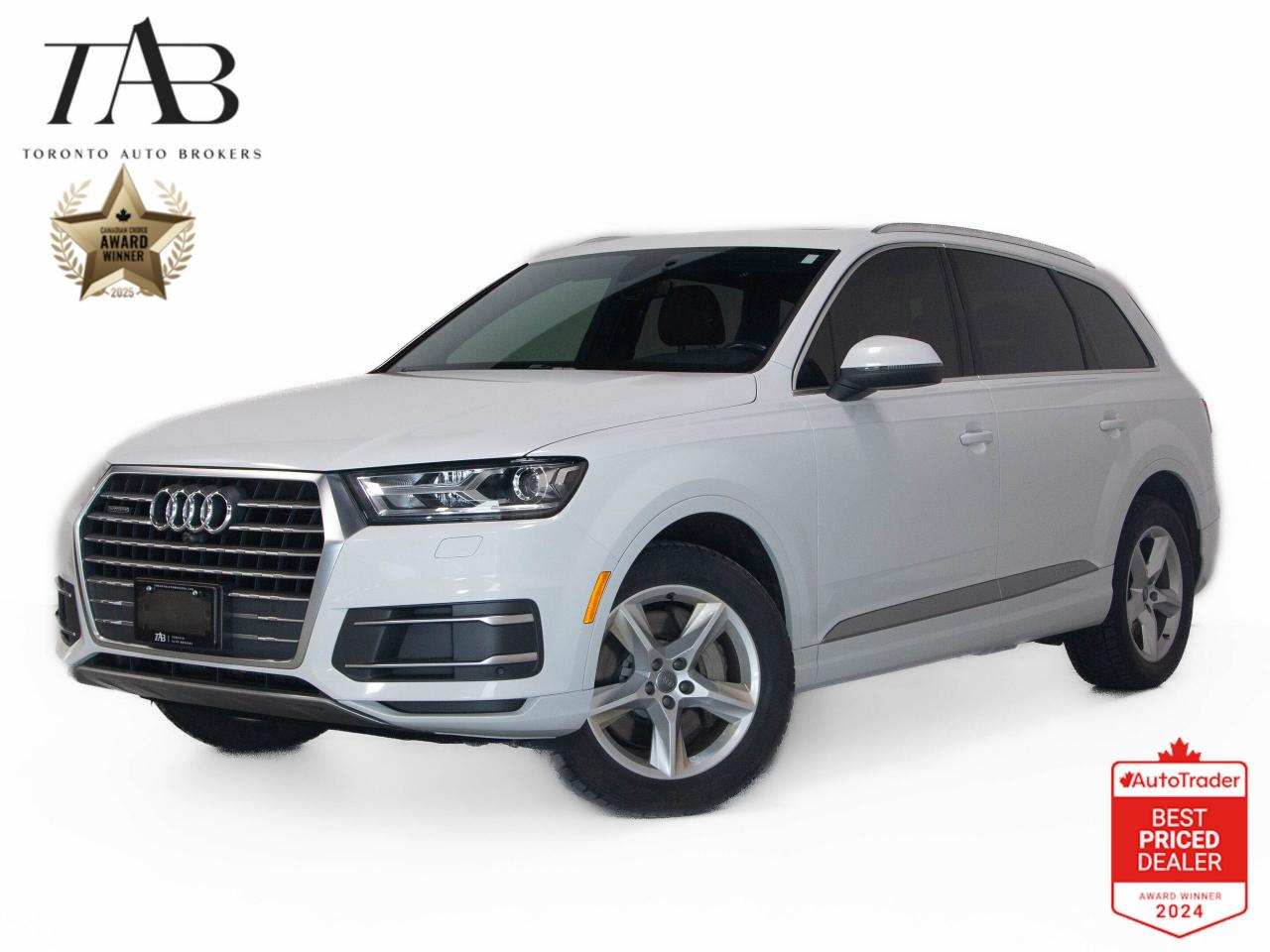 This beautiful 2018 Audi Q7 TFSI Quattro Progressiv is a local Ontario vehicle with a clean CARFAX report. Designed for luxury and versatility, this 7-seater SUV delivers a premium driving experience with advanced technology, refined comfort, and Audis legendary Quattro all-wheel drive.

Key Features Include:

2.0L Turbocharged 4-Cylinder Engine
Quattro All-Wheel Drive
7-Passenger Seating
Panoramic Sunroof
Heated Front & Rear Seats
Leather Interior with Brown Upholstery
Navigation System
360-Degree Camera & Parking Sensors
Blind Spot Monitoring & Lane Departure Warning
Power Liftgate

NOW OFFERING 3 MONTH DEFERRED FINANCING PAYMENTS ON APPROVED CREDIT. 

WE OFFER THE BEST FINANCE RATES, AND DONT CHARGE ANY FINANCING FEE 

Looking for a top-rated pre-owned luxury car dealership in the GTA? Look no further than Toronto Auto Brokers (TAB)! Were proud to have won multiple awards, including the 2024 AutoTrader Best Priced Dealer, the 2024 CarGurus Award, the 2025 Top Choice Award, the 2025 Consumer Satisfaction Award, the 2025 Canadian Choice Award, the 2024 Three Best Rated Dealer Award, and many more!

With 30 years of experience serving the Greater Toronto Area, TAB is a respected and trusted name in the pre-owned luxury car industry. Our 30,000 sq.Ft indoor showroom is home to a wide range of luxury vehicles from top brands like BMW, Mercedes-Benz, Audi, Porsche, Land Rover, Jaguar, Aston Martin, Bentley, Maserati, and more. And we dont just serve the GTA, were proud to offer our services to all cities in Canada, including Vancouver, Montreal, Calgary, Edmonton, Winnipeg, Saskatchewan, Halifax, and more.

At TAB, were committed to providing a no-pressure environment and honest work ethics. As a family-owned and operated business, we treat every customer like family and ensure that every interaction is a positive one. Come experience the TAB Lifestyle at its truest form, luxury car buying has never been more enjoyable and exciting!

We offer a variety of services to make your purchase experience as easy and stress-free as possible. From competitive and simple financing and leasing options to extended warranties, aftermarket services, and full history reports on every vehicle, we have everything you need to make an informed decision. We welcome every trade, even if youre just looking to sell your car without buying, and when it comes to financing or leasing, we offer same day approvals, with access to over 50 lenders, including all of the banks in Canada. Feel free to check out your own Equifax credit score without affecting your credit score, simply click on the Equifax tab above and see if you qualify.

So if youre looking for a luxury pre-owned car dealership in Toronto, look no further than TAB! We proudly serve the GTA, including Toronto, Etobicoke, Woodbridge, North York, York Region, Vaughan, Thornhill, Richmond Hill, Mississauga, Scarborough, Markham, Oshawa, Peteborough, Hamilton, Newmarket, Orangeville, Aurora, Brantford, Barrie, Kitchener, Niagara Falls, Oakville, Cambridge, Kitchener, Waterloo, Guelph, London, Windsor, Orillia, Pickering, Ajax, Whitby, Durham, Cobourg, Belleville, Kingston, Ottawa, Montreal, Vancouver, Winnipeg, Calgary, Edmonton, Regina, Halifax, and more.

Call us today or visit our website to learn more about our inventory and services. And remember, all prices exclude applicable taxes and licensing, and vehicles can be certified at an additional cost of $799.

Reviews:
  * According to numerous owner reviews, the Q7 attracted initial attention with its dynamic looks and high-tech cabin, while sporty handling and good overall space and ride quality helped seal the deal. Many owners note confidence imparted by the all-wheel drive system, and powerful headlights  especially in inclement weather. On most aspects of handling, space, confidence, and all-weather peace of mind, the Q7 seems to have hi