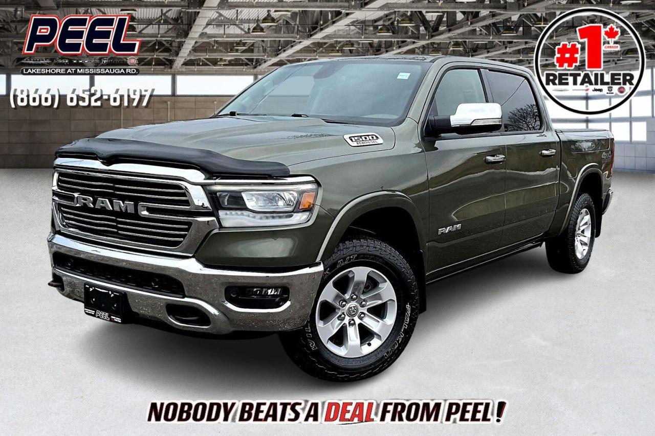 COME SEE WHY NOBODY BEATS A DEAL FROM PEEL! Your Source for ALL make and models used cars and trucks. Canadas #1 Stellantis Retailer for 9 years & counting!!

2020 Ram 1500 Laramie Crew Cab 4X4 | 3.0L Ecodiesel V6 | Olive Green Pearl | RamBox Cargo Management System | Heated & Ventilated Leather 40/20/40 Front Bench Seat | Uconnect 8.4" Touchscreen Display w/ Navigation | 19-speaker Harman/Kardon High Performance Audio System | Laramie Level 2 Equipment Group | Power Running Boards | Apple CarPlay & Android Auto | Heated Steering Wheel | Remote Start | Park-sense Front & Rear Parking Sensors | Remote Proximity Keyless Entry | Class IV Hitch Receiver | Trailer Brake Control | Hard Tri-fold Tonneau Cover | 

One Owner No Accidents

Redefine luxury, capability, and efficiency with this exceptionally equipped 2020 Ram 1500 Laramie Crew Cab 4X4, stunningly presented in the rare and sophisticated Olive Green Pearl finish. Beneath the hood lies the robust yet remarkably fuel-efficient 3.0L EcoDiesel V6, providing outstanding towing capability and smooth, confident performance whether youre hauling gear for work or towing your toys on weekends. Inside, the luxurious cabin pampers you with premium heated and ventilated leather 40/20/40 bench seating, a cozy heated steering wheel, and advanced technology highlighted by the intuitive Uconnect 8.4" touchscreen with navigation, seamless connectivity via Apple CarPlay & Android Auto, and a concert-quality 19-speaker Harman/Kardon audio system. This Ram is thoughtfully upgraded with the coveted Laramie Level 2 Equipment Group, adding sophisticated convenience and comfort features, while practical amenities such as the exclusive RamBox Cargo Management System, power running boards, and convenient remote start effortlessly accommodate daily demands. Maneuver confidently with Park-Sense front and rear parking sensors, remote proximity keyless entry, and robust towing readiness provided by the Class IV hitch receiver and integrated trailer brake control. Backed by a pristine One Owner, accident-free history, this meticulously cared-for Ram Laramie combines unmatched refinement, innovative storage solutions, and powerful diesel efficiencyperfectly tailored for drivers who demand the ultimate truck experience.
______________________________________________________

Engage & Explore with Peel Chrysler: Whether youre inquiring about our latest offers or seeking guidance, 1-866-652-6197 connects you directly. Dive deeper online or connect with our team to navigate your automotive journey seamlessly.

WE TAKE ALL TRADES & CREDIT. WE SHIP ANYWHERE IN CANADA! OUR TEAM IS READY TO SERVE YOU 7 DAYS!
______________________________________________________
Our advertised prices are for consumers (i.e end users) only. 

*FREE CarFax (click the link above to check it out at no cost to you!)*

*FULLY CERTIFIED! (Have you seen some of these other dealers stating in their advertisements that certification is an additional fee? NOT HERE! Our certification is already included in our low sale prices to save you more!)

______________________________________________________

Peel Chrysler  A Trusted Destination: Based in Port Credit, Ontario, we proudly serve customers from all corners of Ontario and Canada including Toronto, Oakville, North York, Richmond Hill, Ajax, Hamilton, Niagara Falls, Brampton, Thornhill, Scarborough, Vaughan, London, Windsor, Cambridge, Kitchener, Waterloo, Brantford, Sarnia, Pickering, Huntsville, Milton, Woodbridge, Maple, Aurora, Newmarket, Orangeville, Georgetown, Stouffville, Markham, North Bay, Sudbury, Barrie, Sault Ste. Marie, Parry Sound, Bracebridge, Gravenhurst, Oshawa, Ajax, Kingston, Innisfil and surrounding areas. On our website www.peelchrysler.com, you will find a vast selection of new vehicles including the new and used Ram 1500, 2500 and 3500. Chrysler Grand Caravan, Chrysler Pacifica, Jeep Cherokee, Wrangler and more. All vehicles are priced to sell. We deliver throughout Canada. website or call us 1-866-652-6197. 

Disclaimer Statement: At Peel Chrysler, your satisfaction is our priority. While many pre-owned vehicles originally come with two keys, variations may occur based on trade-ins, and all Peel Chrysler Pre-Owned Vehicles come standard with one keyany extras provided by the previous owner will be included with your purchase, and additional keys can be bought at the time of sale. Online prices and payments are for finance purchases. Used vehicles that are being financed are subject to a $499 (^$1500 non-prime) financing fee, while cash purchases (certified cheque, bank draft, or wire transfer) on used vehicles have a $2,000 surcharge ( online price + $2,000). Cash purchases of new vehicles only incur applicable taxes and licensing fees, and those priced above $100,000 (including accessories or add-ons) are subject to a federal luxury tax. Optional finance and lease terms are available, and if trading in a vehicle with an outstanding loan balance requiring Peel Chrysler to facilitate the lien payout, a Lien Payout Fee of $349 applies. Prices, rates, and payments are subject to change without notice. While we strive for accuracy, occasional technical or human errors may occur, so we encourage verifying all vehicle details, including features, options, materials, and specifications, with a Peel Chrysler representative by contacting us or visiting our dealership. Experience seamless convenience with our nationwide delivery optionsvisit our website or contact us for more details.