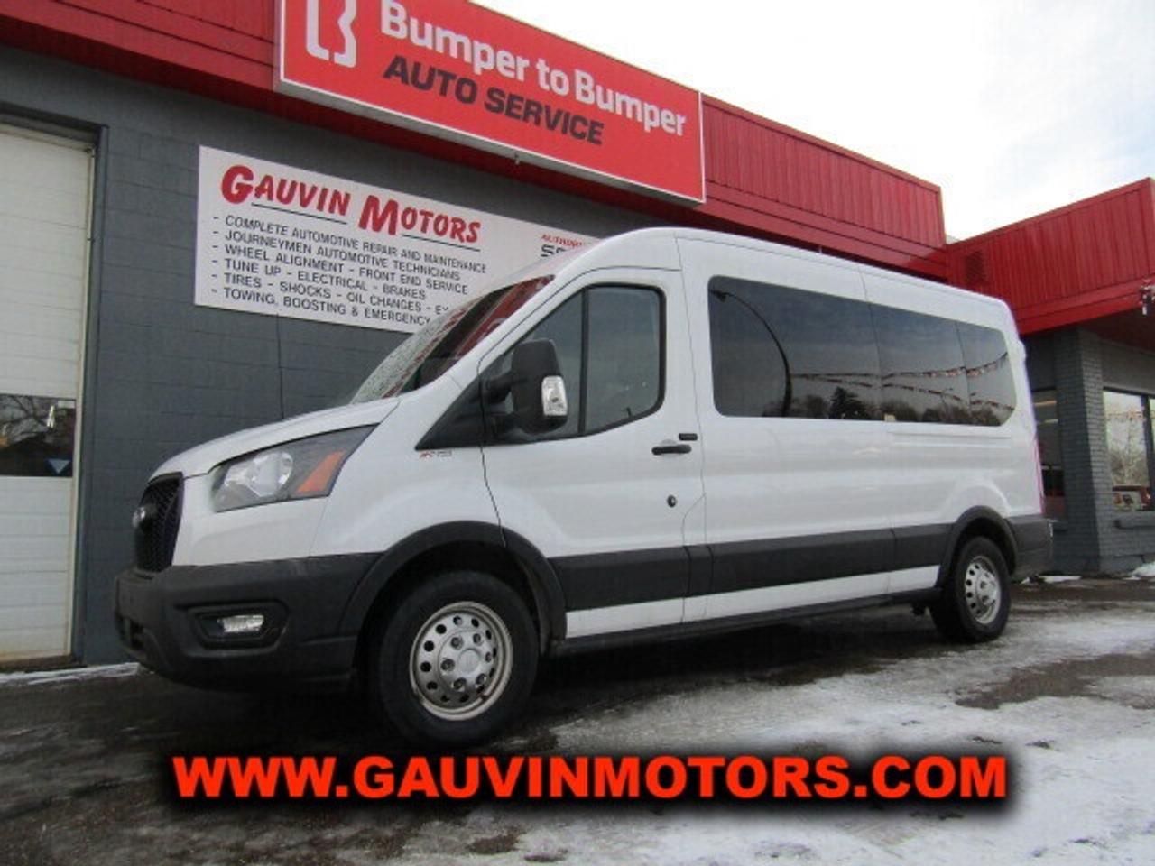 2021 FORD TRANSIT T-350 15 PASSENGER VAN, 148" WHEELBASE, MEDIUM ROOF, 3.5 L V6 ENGINE, 10 SPEED AUTOMATIC TRANSMISSION, FULLY EQUIPPED INCLUDING AIR, TILT, CRUISE, POWER WINDOWS, POWER LOCKS, POWER MIRRORS, KEYLESS ENTRY, TRIP COMPUTER, REAR CAMERA, AM/FM/XM/MP3/STREAMING SOUND SYSTEM, REAR AIR/ HEAT, TINTED GLASS, TOW PACKAGE AND SO MUCH MORE!  BEAUTIFUL CONDITION, VERY WELL MAINTAINED, SAFETY CERTIFIED EVERY 6 MONTHS, READY TO GO FOR ONLY $64,995.  TRADES WELCOME, LOW-RATE ON THE SPOT FINANCING AVAILABLE, HARD TO FIND UNIT, DONT MISS IT!