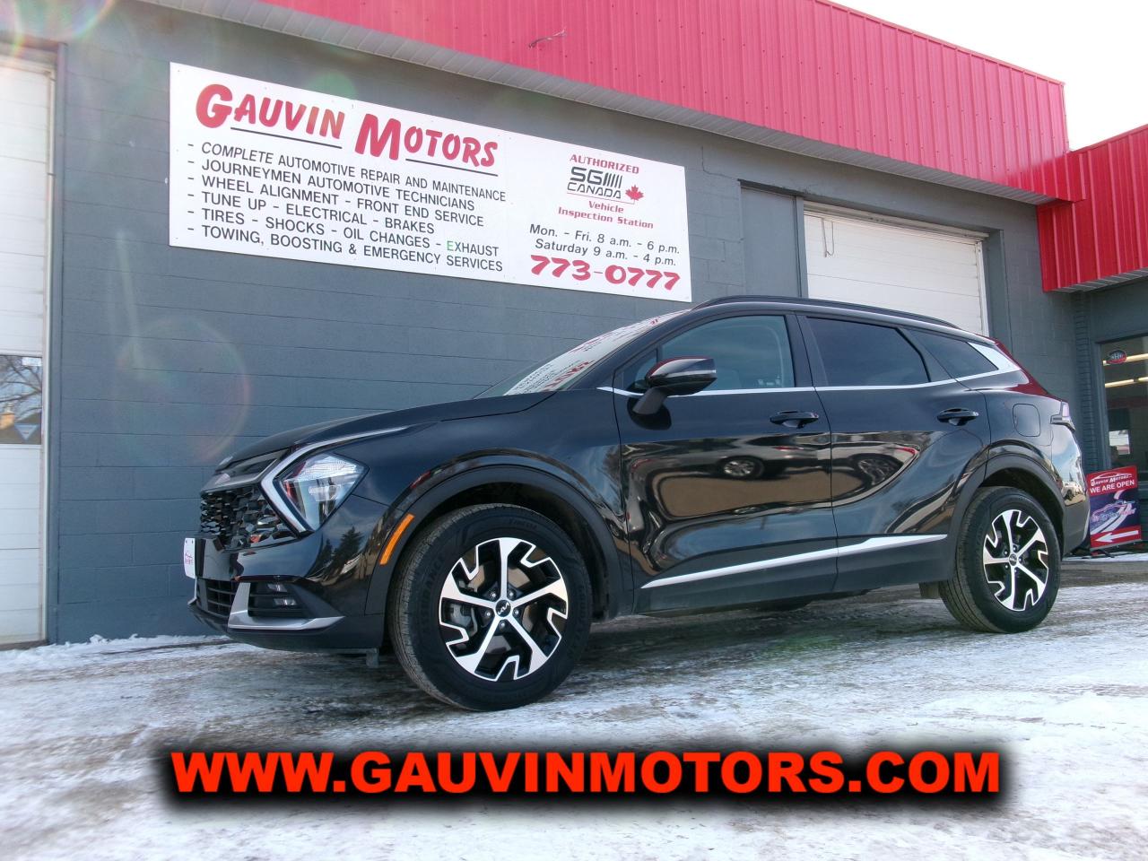 2023 KIA SPORTAGE EX, 2.5 L 4 CYL ENGINE, 8 SPEED AUTOMATIC TRANSMISSION, FULLY EQUIPPED INCLUDING LEATHER, HEATED BUCKET SEATS, CONSOLE, POWER PANORAMIC SUNROOF, POWER DRIVERS SEAT W/ POWER LUMBAR, NAVIGATION SYSTEM, BLUETOOTH, PREMIUM AM/FM/XM/MP3 SOUND SYSTEM W/ APPLE CARPLAY & ANDROID AUTO, DUAL CLIMATE CONTROL, HEATED STEERING WHEEL, LED HEADLIGHTS, TRIP COMPUTER, LANE FOLLOW ASSIST, FORWARD COLLISION AVOID. ASSIST, BLIND SPOT DETECTION SYSTEM, REAR CROSS-TRAFFIC ALERT, PRIVACY GLASS, PREMIUM 18" ALLOY WHEELS AND SO MUCH MORE!  BEAUTIFUL CONDITION, FACTORY COMPREHENSIVE 5 YR/100,000 KM WARRANTY (FROM IN SERVICE DATE)  W/ROADSIDE ASSISTANCE INCLUDED.   PRICED TO SELL AT ONLY $36,995.  TRADES WELCOME, LOW-RATE ON THE SPOT FINANCING AVAILABLE AS WELL AS ADDITIONAL EXTENDED WARRANTIES, DONT MISS IT!