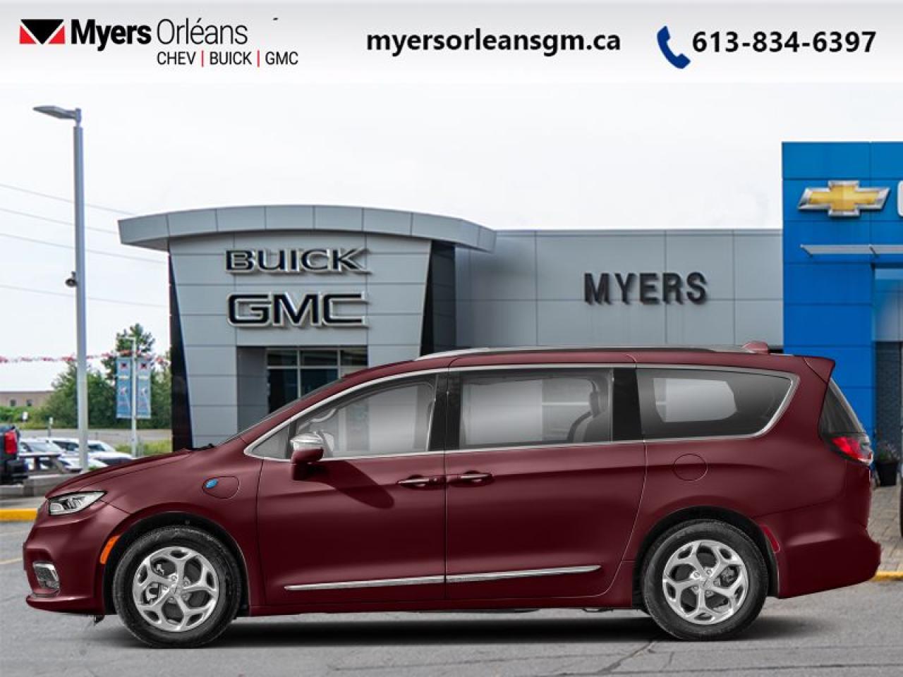 <b>Low Mileage, Sunroof,  Premium Audio,  4G WiFi,  Leather Seats,  360 Camera!</b><br> <br>    This Chrysler Pacifica is a top-rated minivan thanks to excellent safety, flexibility, utility, and upscale features. This  2022 Chrysler Pacifica Hybrid is fresh on our lot in Orleans. <br> <br>Designed for the family on the go, this 2022 Chrysler Pacifica is loaded with clever and luxurious features that will make it feel like a second home on the road. Far more than your moms old minivan, this stunning Pacifica will feel modern, sleek, and cool enough to still impress your neighbors. If you need a minivan for your growing family, but still want something that feels like a luxury sedan, then this Pacifica is designed just for you.This low mileage  van has just 37,850 kms. Its  red in colour  and is completely accident free based on the <a href=https://vhr.carfax.ca/?id=UC6iyW+DT3zpH6E6iQWNLeye+5qXqEyW target=_blank>CARFAX Report</a> . It has an automatic transmission and is powered by a  260HP 3.6L V6 Cylinder Engine. <br> <br> Our Pacifica Hybrids trim level is Limited. This Limited trim adds luxury with a 3 row sunroof, Nappa leather seats, and memory settings while a 360 camera helps with convenience and safety. The colorful and stylish cabin of this Pacifica is further enhanced with heated seats, a heated steering wheel, and folding captain chairs that offer a ton of adjustment. The Harman Kardon enhanced Uconnect 5 system is equipped with navigation, Apple CarPlay, Android Auto, wi-fi, and many more connectivity features to ensure you are always plugged into your day. Driver assistance features include lane keep assist, distance pacing cruise, blind spot monitoring, automatic braking, parking sensors, and a rear view camera. Aluminum wheels and chrome trim provide endless style while power sliding doors, a power liftgate, proximity keyless entry, and fog lamps offer incredible convenience.  This vehicle has been upgraded with the following features: Sunroof,  Premium Audio,  4g Wifi,  Leather Seats,  360 Camera,  Heated Seats,  Navigation. <br> To view the original window sticker for this vehicle view this <a href=http://www.chrysler.com/hostd/windowsticker/getWindowStickerPdf.do?vin=2C4RC1S75NR185335 target=_blank>http://www.chrysler.com/hostd/windowsticker/getWindowStickerPdf.do?vin=2C4RC1S75NR185335</a>. <br/><br> <br>To apply right now for financing use this link : <a href=https://www.myersorleansgm.ca/FinancePreQualForm target=_blank>https://www.myersorleansgm.ca/FinancePreQualForm</a><br><br> <br/><br> Buy this vehicle now for the lowest bi-weekly payment of <b>$329.53</b> with $0 down for 96 months @ 9.99% APR O.A.C. ( Plus applicable taxes -  Plus applicable fees   ).  See dealer for details. <br> <br>*MYERS LIFETIME ENGINE AND TRANSMISSION COVERAGE CERTIFICATE NOT AVAILABLE ON VEHICLES WITH KMS EXCEEDING 140,000KM, VEHICLES 8 YEARS & OLDER, OR HIGHLINE BRAND VEHICLE(eg. BMW, INFINITI. CADILLAC, LEXUS...)<br> Come by and check out our fleet of 60+ used cars and trucks and 140+ new cars and trucks for sale in Orleans.  o~o