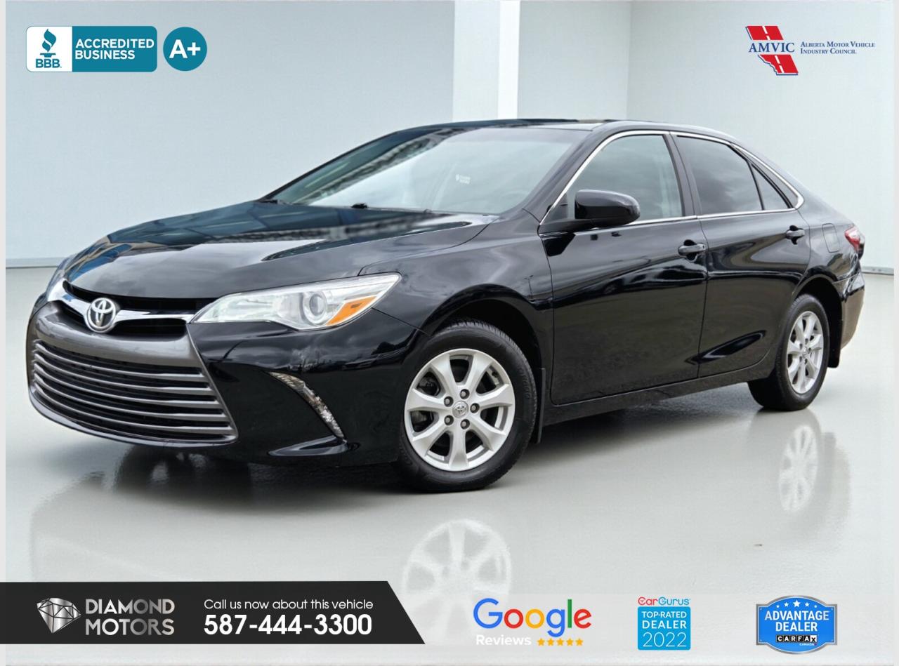 2.5L 4 CYLINDER ENGINE, BLUETOOTH, BACKUP CAMERA, LE PACKAGE, TOUCHSCREEN, CRUISE CONTROL, POWER WINDOWS, AND MUCH MORE! <br/> <br/> <br/> Just Arrived 2017 Toyota Camry LE Black has 106,208 KM on it. 2.5L 4 Cylinder Engine engine, Front-Wheel Drive, Automatic transmission, 5 Seater passengers, on special price for $20,500.00. <br/> <br/> <br/> Book your appointment today for Test Drive. We offer contactless Test drives & Virtual Walkarounds. Stock Number: 25074 <br/> Disclosure: This vehicle was previously registered in BC & QC. Vehicle has passed all required inspections in Alberta. <br/> The vehicle was in need of repairs as a result of an incident or collision that cost more than $3,000 including parts and labour. <br/> At Diamond Motors, we are dedicated to providing you with an outstanding car-buying experience, offering quality pre-owned vehicles at prices that fit your budget. Our transparent and honest approach means you can expect straightforward guidance without any high-pressure sales tactics. We believe in building lasting relationships with our customers by offering personalized service tailored to your needs. From the moment you step onto our lot, our team is here to support you every step of the way, ensuring you leave confident in your decision. Trust, integrity, and customer satisfaction are the foundation of everything we do. <br/> <br/> <br/> Why choose us? <br/> <br/> Certified Pre-Owned Vehicles <br/> Family Owned & Operated <br/> Finance Available <br/> Extended Warranty <br/> Vehicles Priced to Sell <br/> No Pressure Environment <br/> Inspection & Carfax Report <br/> Professionally Detailed Vehicles <br/> Full Disclosure Guaranteed <br/> AMVIC Licensed <br/> BBB Accredited Business <br/> CarGurus Top-rated Dealer 2022 & 2024 <br/> <br/> <br/> Phone to schedule an appointment @ 587-444-3300 or simply browse our inventory online www.diamondmotors.ca or come and see us at our location at <br/> 3403 93 street NW, Edmonton, T6E 6A4 <br/> <br/> <br/> To view the rest of our inventory: <br/> www.diamondmotors.ca/inventory <br/> <br/> <br/> This dealership provides all required disclosures in accordance with AMVIC regulations. A completed Mechanical Fitness Assessment and its associated inspection work order will be supplied with every vehicle. A Carfax (or equivalent) vehicle history report will also be provided, including available information on previous damage, accident history, stolen or salvage status, and jurisdictional records. <br/> Customers are encouraged to review all vehicle features, options, and equipment for accuracy prior to purchase. <br/>