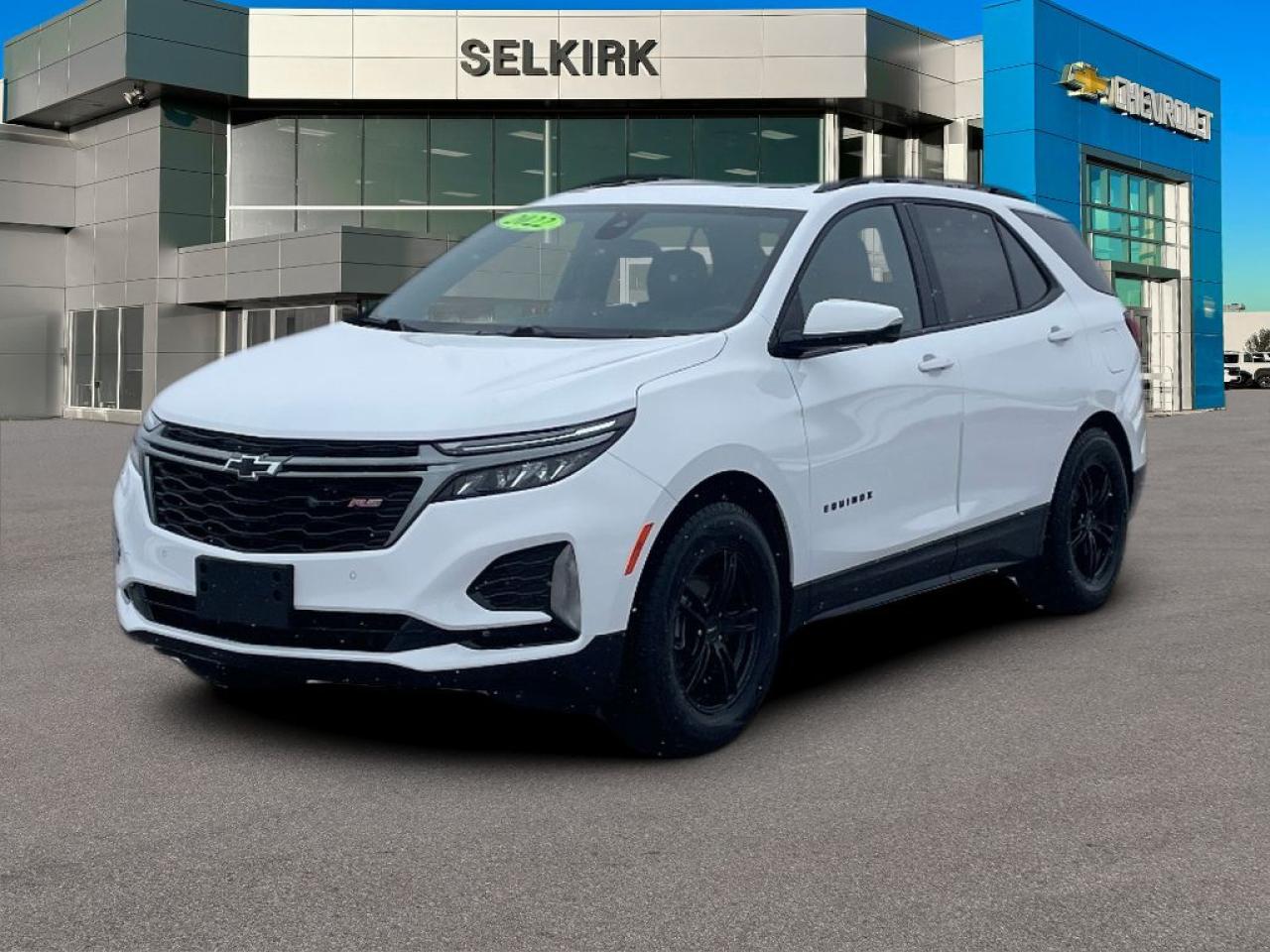 <b>Low Mileage, LED Lights,  Power Tailgate,  Aluminum Wheels,  Apple CarPlay,  Android Auto!</b><br> <br>    With a composed chassis, a quiet cabin and a roomy back seat, the Chevy Equinox is a top choice in the competitive mid sized SUV segment. This  2022 Chevrolet Equinox is for sale today in Selkirk. <br> <br>When Chevrolet designed the Equinox, they got every detail just right. Its the perfect size - roomy without being too big. This compact SUV pairs eye-catching style with a spacious and versatile cabin thats been thoughtfully designed to put you at the centre of attention. This mid size crossover also comes packed with desirable technology and safety features. This Equinox is more than just a pretty face. Inside, the cabin offers smart features designed to put you at the center of everything. For a mid sized SUV, its hard to beat this Chevrolet Equinox. This low mileage  SUV has just 24,533 kms. Its  white in colour  . It has an automatic transmission and is powered by a  170HP 1.5L 4 Cylinder Engine. <br> <br> Our Equinoxs trim level is RS. Upgrading to this Equinox RS is an awesome decision as it comes with black aluminum wheels, LED headlights with IntelliBeam, an 8-way power driver seat, a touchscreen display with wireless Apple CarPlay and Android Auto, a power tailgate, park assist and a remote engine start. You will also get a rear view camera, 4G WiFi capability, steering wheel with audio and cruise controls, lane keep assist and lane departure warning, blind spot detection, forward collision alert and forward automatic emergency braking, pedestrian detection and power heated outside mirrors. Additional features include Teen Driver technology, Bluetooth streaming audio, StabiliTrak electronic stability control and a split folding rear seat to make loading and unloading large objects a breeze! This vehicle has been upgraded with the following features: Led Lights,  Power Tailgate,  Aluminum Wheels,  Apple Carplay,  Android Auto,  Remote Start,  Blind Spot Detection. <br> <br>To apply right now for financing use this link : <a href=https://www.selkirkchevrolet.com/pre-qualify-for-financing/ target=_blank>https://www.selkirkchevrolet.com/pre-qualify-for-financing/</a><br><br> <br/><br>Selkirk Chevrolet Buick GMC Ltd carries an impressive selection of new and pre-owned cars, crossovers and SUVs. No matter what vehicle you might have in mind, weve got the perfect fit for you. If youre looking to lease your next vehicle or finance it, we have competitive specials for you. We also have an extensive collection of quality pre-owned and certified vehicles at affordable prices. Winnipeg GMC, Chevrolet and Buick shoppers can visit us in Selkirk for all their automotive needs today! We are located at 1010 MANITOBA AVE SELKIRK, MB R1A 3T7 or via phone at 204-482-1010.<br> Come by and check out our fleet of 50+ used cars and trucks and 240+ new cars and trucks for sale in Selkirk.  o~o