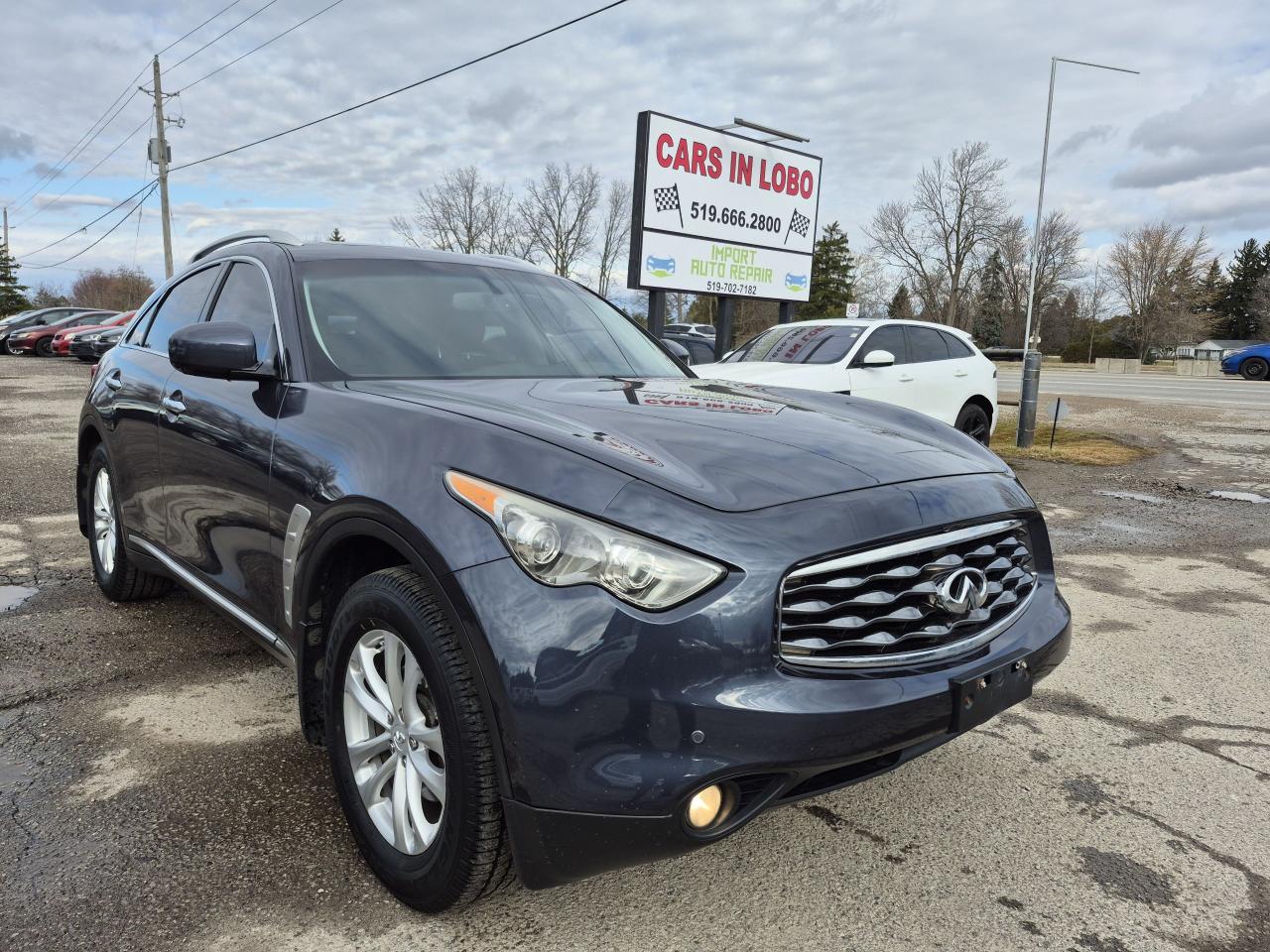 <p><span style=font-size: 14pt;><strong>2010 INFINITI FX35 AWD FULLY LOADED ! </strong></span></p><p><span style=font-size: 14pt;><strong>COMES CERTIFIED ,, VERY CLEAN ,, NO RUST ,, RUNS AND DRIVES AMAZING ! </strong></span></p><p> </p><p> </p><p><span style=font-size: 14pt;><strong>CARS IN LOBO LTD. (Buy - Sell - Trade - Finance) <br /></strong></span><span style=font-size: 14pt;><strong style=font-size: 18.6667px;>Office# - 519-666-2800<br /></strong></span><span style=font-size: 14pt;><strong>TEXT 24/7 - 226-289-5416</strong></span></p><p><span style=font-size: 12pt;>-> LOCATION <a title=Location  href=https://www.google.com/maps/place/Cars+In+Lobo+LTD/@42.9998602,-81.4226374,15z/data=!4m5!3m4!1s0x0:0xcf83df3ed2d67a4a!8m2!3d42.9998602!4d-81.4226374 target=_blank rel=noopener>6355 Egremont Dr N0L 1R0 - 6 KM from fanshawe park rd and hyde park rd in London ON</a><br />-> Quality pre owned local vehicles. CARFAX available for all vehicles <br />-> Certification is included in price unless stated AS IS or ask about our AS IS pricing<br />-> We offer Extended Warranty on our vehicles inquire for more Info<br /></span><span style=font-size: small;><span style=font-size: 12pt;>-> All Trade ins welcome (Vehicles,Watercraft, Motorcycles etc.)</span><br /><span style=font-size: 12pt;>-> Financing Available on qualifying vehicles <a title=FINANCING APP href=https://carsinlobo.ca/fast-loan-approvals/ target=_blank rel=noopener>APPLY NOW -> FINANCING APP</a></span><br /><span style=font-size: 12pt;>-> Register & license vehicle for you (Licensing Extra)</span><br /><span style=font-size: 12pt;>-> No hidden fees, Pressure free shopping & most competitive pricing</span></span></p><p><span style=font-size: small;><span style=font-size: 12pt;>MORE QUESTIONS? FEEL FREE TO CALL (519 666 2800)/TEXT </span></span><span style=font-size: 18.6667px;>226-289-5416</span><span style=font-size: small;><span style=font-size: 12pt;> </span></span><span style=font-size: 12pt;>/EMAIL (Sales@carsinlobo.ca)</span></p>