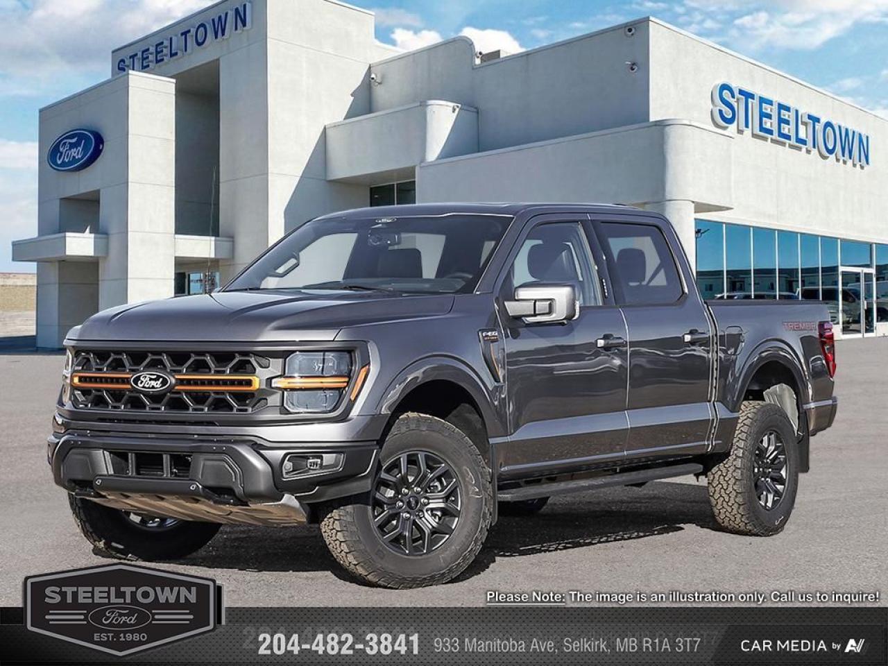 <b>Off-Road Package,  Heated Seats,  Climate Control,  Aluminum Wheels,  Running Boards!</b><br> <br> <br> <br>We value your TIME, we wont waste it or your gas is on us!   We offer extended test drives and if you cant make it out to us we will come straight to you!<br> <br>  The Ford F-150 is for those who think a day off is just an opportunity to get more done. <br> <br>Just as you mold, strengthen and adapt to fit your lifestyle, the truck you own should do the same. The Ford F-150 puts productivity, practicality and reliability at the forefront, with a host of convenience and tech features as well as rock-solid build quality, ensuring that all of your day-to-day activities are a breeze. Theres one for the working warrior, the long hauler and the fanatic. No matter who you are and what you do with your truck, F-150 doesnt miss.<br> <br> This carbonized grey metallic Crew Cab 4X4 pickup   has an automatic transmission and is powered by a  400HP 5.0L 8 Cylinder Engine.<br> <br> Our F-150s trim level is Tremor. Upgrading to this Ford F-150 Tremor is a great choice as it comes loaded with exclusive aluminum wheels, a performance off-road suspension, a dual stainless steel exhaust with black tip, front fog lights, remote keyless entry and remote engine start, Ford Co-Pilot360 that features lane keep assist, pre-collision assist and automatic emergency braking. Enhanced features include body colored exterior accents, SYNC 4 with enhanced voice recognition, Apple CarPlay and Android Auto, FordPass Connect 4G LTE, steering wheel mounted cruise control, a powerful audio system, trailer hitch and sway control, cargo box lights, power door locks and a rear view camera to help when backing out of a tight spot. This vehicle has been upgraded with the following features: Off-road Package,  Heated Seats,  Climate Control,  Aluminum Wheels,  Running Boards,  Remote Start,  Sync. <br><br> View the original window sticker for this vehicle with this url <b><a href=http://www.windowsticker.forddirect.com/windowsticker.pdf?vin=1FTFW4L58SFA62804 target=_blank>http://www.windowsticker.forddirect.com/windowsticker.pdf?vin=1FTFW4L58SFA62804</a></b>.<br> <br>To apply right now for financing use this link : <a href=http://www.steeltownford.com/?https://CreditOnline.dealertrack.ca/Web/Default.aspx?Token=bf62ebad-31a4-49e3-93be-9b163c26b54c&La target=_blank>http://www.steeltownford.com/?https://CreditOnline.dealertrack.ca/Web/Default.aspx?Token=bf62ebad-31a4-49e3-93be-9b163c26b54c&La</a><br><br> <br/> Total  rebate of $6000 is reflected in the price.  Incentives expire 2025-04-30.  See dealer for details. <br> <br>Family owned and operated in Selkirk for 35 Years.  <br>Steeltown Ford is located just 20 minutes North of the Perimeter Hwy, with an onsite banking center that offers free consultations. <br>Ask about our special dealer rates available through all major banks and credit unions.<br>Dealer retains all rebates, plus taxes, govt fees and Steeltown Protect Plus.<br>Steeltown Ford Protect Plus includes:<br>- Life Time Tire Warranty <br>Dealer Permit # 1039<br><br><br> Come by and check out our fleet of 110+ used cars and trucks and 160+ new cars and trucks for sale in Selkirk.  o~o