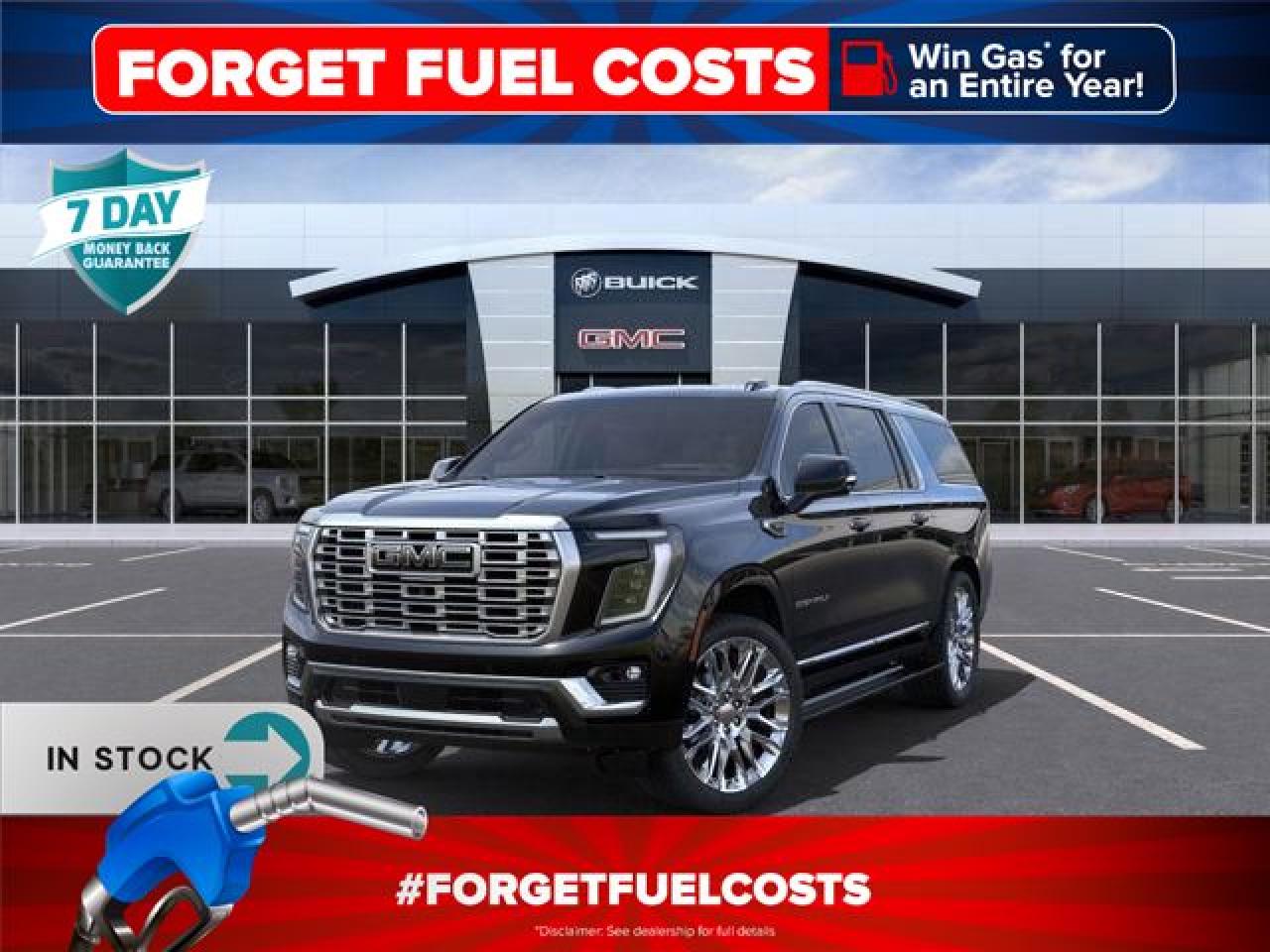 Year: 2025<br>Condition: New<br>Make: GMC Utility Vehicles<br>Model: Yukon XL<br>Style: 4WD 4dr Denali<br>Package: <br>Body Type: 4-Dr Sport Utility<br>Fuel Type: Gasoline<br>Fuel Type: 6.2L 8cyl<br>Transmission: Auto<br><br>Factory Installed Options on This Vehicle: $15635<br>Option Details: DENALI PREF EQUIP GROUP|ENG, 6.2L ECOTEC3 V8|, 10-SPEED|WHEELS, 24 X 9.5 (61 CM X 24.1 CM) SELECTIVE MACHINED|ONYX BLACK|SUSPENSION, AIR RIDE ADAPTIVE|DENALI RESERVE PKG|LPO, WHEEL LOCKS, SET OF 4|LPO, BLACK GMC EMBLEMS|LICENSE PLATE FRONT MOUNTING PKG|CANADIAN BASE EQUIP<br><br>OEM Exterior Colour: ONYX BLACK<br>OEM Interior Colour: BROWNSTONE<br><br>Window Sticker Link: https://cws.gm.com/vs-cws/vehshop/v2/vehicle/windowsticker?vin=1gks2jrl5sr121616<br><br>Vehicle Features: Alloy Wheels,Power Passenger Seat,Spoiler,Power Liftgate,Trailer Sway Control,Rear Air Conditioning,Trip Computer,Illuminated Entry,Passenger Vanity Mirror,Heated Front Seats,Heated Rear Seats,Panic Alarm,Remote Keyless Entry,Heated Steering Wheel,Overhead Console,Trailer hitch,4 Wheel Disc Brakes,Traction Control,Tachometer,Compass,ABS Brakes,Heads Up Display,Air Conditioning,Power Windows,Power Steering,Rear Window Wiper,Power Driver Seat,1-touch down,1-touch up,Adaptive suspension,Audio memory,Auto-dimming door mirrors,Auto-dimming rearview mirror,Auto-levelling suspension,Automatic temperature control,Bodyside mouldings,Brake assist,Delay-off headlights,Driver door bin,Driver vanity mirror,Dual front impact airbags,Dual front side impact airbags,Electronic stability,Emergency communication system,Four wheel independent suspension,Front anti-roll bar,Front beverage holders,Front centre armrest,Front dual zone A/C,Front fog lights,Front reading lights,Fully automatic headlights,Heated door mirrors,Ignition disable,Leather upholstery,Low tire pressure warning,Memory seat,Occupant sensing airbag,Outside temperature display,Overhead airbag,Passenger door bin,Perimeter/approach lights,Power door mirrors,Rain sensing wipers,Rear anti-roll bar,Rear beverage holders,Rear door bins,Rear reading lights,Rear window defroster,Security system,Speed control,Speed-sensing steering,Split folding rear seat,Steering wheel memory,Steering wheel mounted audio controls,Telescoping steering wheel,Tilt steering wheel,Turn signal indicator mirrors,Variably intermittent wipers,Ventilated front seats,Voltmeter,Wireless phone connectivity,Trunk/hatch auto-latch,Auto high-beam headlights,Turn-by-turn navigation directions,Power 4-way driver lumbar support,Power 4-way passenger lumbar support,Configurable,Exterior parking camera front,Exterior parking camera left,Exterior parking camera rear,Exterior parking camera right,Smart device integration,Traffic sign information<p></p>

<p><em><strong>BUY WITH COMPLETE CONFIDENCE!</strong></em></p>

<p>Shop online or in-store, any way you want it. Get a virtual trade estimate & appraisal and virtual credit approval & eSignature! Buying a new vehicle is a significant purchase, and we want to ensure that you LOVE it! Whether you are purchasing a new or quality pre-owned vehicle from us, we offer attractive financing rates and flexible terms! Bad credit? No credit? Bankruptcy? Newcomer? Dont worry! Weve got special programs to help you get that long-needed vehicle with the financing that you need! We accept all credit applications O.A.C. See us for more details.</p>