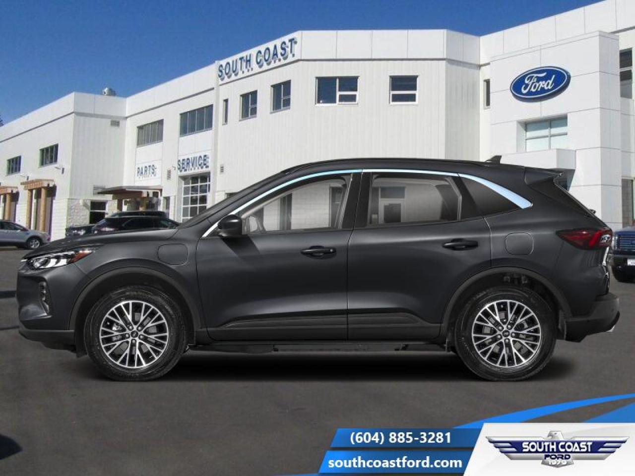 <b>Sunroof, Wireless Charging, 360 Camera, Power Driver Seat, Hybrid!</b><br> <br>   Unique and classy, this Ford Escape offers everything youre looking for in a mid sized SUV. <br> <br>This Ford Escape was built for an active lifestyle and offers plenty of options for you to hit the road in your own individual style. Whether you need a family SUV for soccer practice, a capable adventure vehicle, or both, the versatile Ford Escape has you covered. Built for those who live on the go, the 2025 Ford Escape is made to be unstoppable.<br> <br> This agate black SUV  has a cvt transmission and is powered by a  210HP 2.5L 4 Cylinder Engine.<br> <br> Our Escapes trim level is PHEV. With an extremely efficient yet potent plug-in hybrid powertrain with fast charging, this Escape PHEV features heated front seats with ActiveX synthetic leather upholstery, a heated leatherette steering wheel, adaptive cruise control, remote engine start, and an upgraded 13.2-inch infotainment system now with an integrated navigation system, along with wireless Apple CarPlay and Android Auto. Safety technology also receives an upgrade, with reverse parking sensors, intersection assist and evasive steering assist, along with blind spot monitoring, lane departure warning with lane keeping assist, front and rear collision mitigation, and driver monitoring alert. Additional features include power heated side mirrors, front fog lamps, roof rack rails, and so much more. This vehicle has been upgraded with the following features: Sunroof, Wireless Charging, 360 Camera, Power Driver Seat, Hybrid, Reverse Brake Assist, Power Seat. <br><br> View the original window sticker for this vehicle with this url <b><a href=http://www.windowsticker.forddirect.com/windowsticker.pdf?vin=1FMCU0E10SUB27888 target=_blank>http://www.windowsticker.forddirect.com/windowsticker.pdf?vin=1FMCU0E10SUB27888</a></b>.<br> <br>To apply right now for financing use this link : <a href=https://www.southcoastford.com/financing/ target=_blank>https://www.southcoastford.com/financing/</a><br><br> <br/>    0% financing for 72 months. 0.99% financing for 84 months. <br> Buy this vehicle now for the lowest bi-weekly payment of <b>$285.20</b> with $0 down for 84 months @ 0.99% APR O.A.C. ( Plus applicable taxes -  $595 Administration Fee included    / Total Obligation of $51906  ).  Incentives expire 2025-07-18.  See dealer for details. <br> <br>Call South Coast Ford Sales or come visit us in person. Were convenient to Sechelt, BC and located at 5606 Wharf Avenue. and look forward to helping you with your automotive needs. <br><br> Come by and check out our fleet of 20+ used cars and trucks and 110+ new cars and trucks for sale in Sechelt.  o~o