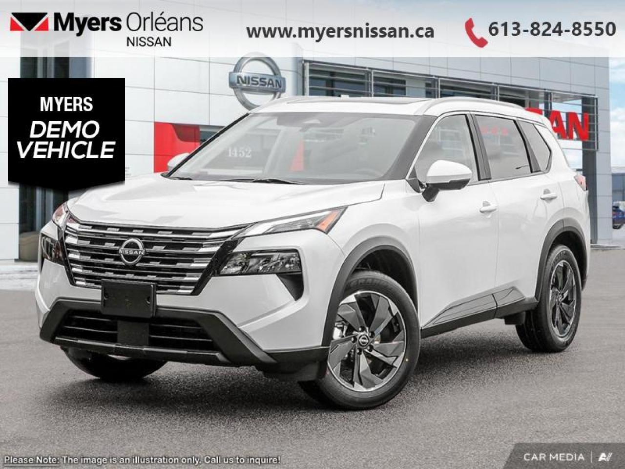 <br> <br>  Thrilling power when you need it and long distance efficiency when you dont, this 2025 Rogue has it all covered. <br> <br>Nissan was out for more than designing a good crossover in this 2025 Rogue. They were designing an experience. Whether your adventure takes you on a winding mountain path or finding the secrets within the city limits, this Rogue is up for it all. Spirited and refined with space for all your cargo and the biggest personalities, this Rogue is an easy choice for your next family vehicle.<br> <br> This everest white tricoat pearl SUV  has an automatic transmission and is powered by a  201HP 1.5L 3 Cylinder Engine.<br> <br> Our Rogues trim level is Midnight Edition.  This is a demonstrator vehicle driven by a member of our staff, so we can offer a great deal on it.<br><br> <br/>    3.74% financing for 84 months. <br> Payments from <b>$579.67</b> monthly with $0 down for 84 months @ 3.74% APR O.A.C. ( Plus applicable taxes -  $621 Administration fee included. Licensing not included.    ).  Incentives expire 2025-07-31.  See dealer for details. <br> <br>We are proud to regularly serve our clients and ready to help you find the right car that fits your needs, your wants, and your budget.And, of course, were always happy to answer any of your questions.Proudly supporting Ottawa, Orleans, Vanier, Barrhaven, Kanata, Nepean, Stittsville, Carp, Dunrobin, Kemptville, Westboro, Cumberland, Rockland, Embrun , Casselman , Limoges, Crysler and beyond! Call us at (613) 824-8550 or use the Get More Info button for more information. Please see dealer for details. The vehicle may not be exactly as shown. The selling price includes all fees, licensing & taxes are extra. OMVIC licensed.Find out why Myers Orleans Nissan is Ottawas number one rated Nissan dealership for customer satisfaction! We take pride in offering our clients exceptional bilingual customer service throughout our sales, service and parts departments. Located just off highway 174 at the Jean DÀrc exit, in the Orleans Auto Mall, we have a huge selection of New vehicles and our professional team will help you find the Nissan that fits both your lifestyle and budget. And if we dont have it here, we will find it or you! Visit or call us today.<br> Come by and check out our fleet of 30+ used cars and trucks and 120+ new cars and trucks for sale in Orleans.  o~o