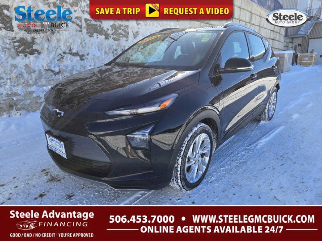 Recent Arrival!Mosaic Black Metallic 2023 Chevrolet Bolt EUV LT | FOR SALE AT STEELE GMC FREDERICTON | FWD 1-Speed Automatic Electric Motor* Market Value Pricing *.Certification Program Details: 80 Point Inspection Fresh Oil Change Full Vehicle Detail Full tank of Gas 2 Years Fresh MVI Brake through InspectionSteele GMC Buick Fredericton offers the full selection of GMC Trucks including the Canyon, Sierra 1500, Sierra 2500HD & Sierra 3500HD in addition to our other new GMC and new Buick sedans and SUVs. Our Finance Department at Steele GMC Buick are well-versed in dealing with every type of credit situation, including past bankruptcy, so all customers can have confidence when shopping with us!Steele Auto Group is the most diversified group of automobile dealerships in Atlantic Canada, with 47 dealerships selling 27 brands and an employee base of well over 2300.