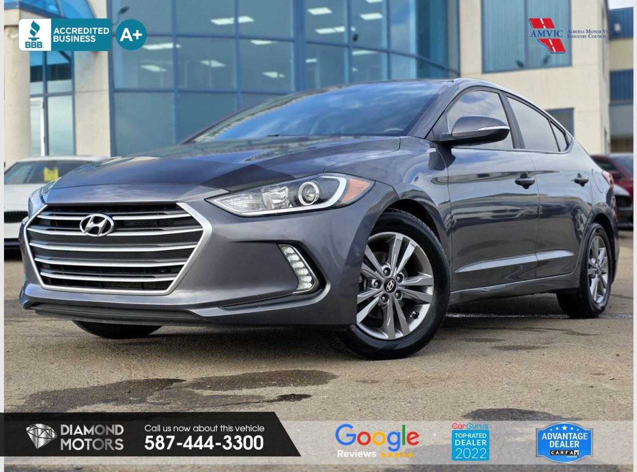 2L 4 CYLINDER ENGINE, APPLE CARPLAY/ANDROID AUTO, SUNROOF, BLIND SPOT ALERT, HEATED SEATS, HEATED STEERING WHEEL, BACKUP CAMERA, CRUISE CONTROL, AND MUCH MORE! <br/> <br/>  <br/> Just Arrived 2018 Hyundai Elantra Limited Grey has 151,239 KM on it. 1.8L 4 Cylinder Engine engine, Front-Wheel Drive, Automatic transmission, 5 Seater passengers, on special price for . <br/> <br/>  <br/> Book your appointment today for Test Drive. We offer contactless Test drives & Virtual Walkarounds. Stock Number: 25085 <br/> <br/>  <br/> At Diamond Motors, we are dedicated to providing you with an outstanding car-buying experience, offering quality pre-owned vehicles at prices that fit your budget. Our transparent and honest approach means you can expect straightforward guidance without any high-pressure sales tactics. We believe in building lasting relationships with our customers by offering personalized service tailored to your needs. From the moment you step onto our lot, our team is here to support you every step of the way, ensuring you leave confident in your decision. Trust, integrity, and customer satisfaction are the foundation of everything we do. <br/> <br/>  <br/> Why choose us? <br/>  <br/> Certified Pre-Owned Vehicles <br/> Family Owned & Operated <br/> Finance Available <br/> Extended Warranty <br/> Vehicles Priced to Sell <br/> No Pressure Environment <br/> Inspection & Carfax Report <br/> Professionally Detailed Vehicles <br/> Full Disclosure Guaranteed <br/> AMVIC Licensed <br/> BBB Accredited Business <br/> CarGurus Top-rated Dealer 2022 & 2024 <br/> <br/>  <br/> Phone to schedule an appointment @ 587-444-3300 or simply browse our inventory online www.diamondmotors.ca or come and see us at our location at <br/> 3403 93 street NW, Edmonton, T6E 6A4 <br/> <br/>  <br/> To view the rest of our inventory: <br/> www.diamondmotors.ca/inventory <br/> <br/>  <br/> All vehicle features must be confirmed by the buyer before purchase to confirm accuracy. All vehicles have an inspection work order and accompanying Mechanical fitness assessment. All vehicles will also have a Carproof report to confirm vehicle history, accident history, salvage or stolen status, and jurisdiction report. <br/>