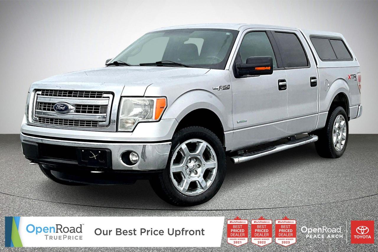 Comes with winter and summer tires! Fresh oil change! The 2014 Ford F-150 4x4 XTR offers a 3.5L EcoBoost V6 engine, delivering a balance of power and efficiency. This turbocharged engine produces 365 horsepower and 420 lb-ft of torque, paired with a six-speed automatic transmission for smooth performance. The 4x4 system enhances off-road capability and traction on various terrains. With the proper towing package, it can tow up to 11,300 pounds. The XTR package adds chrome accents, 18-inch chrome-clad wheels, and all-terrain tires for a rugged yet refined look. Interior features include premium cloth seating, a leather-wrapped steering wheel, and the SYNC infotainment system for connectivity. Have confidence with your OpenRoad purchase! Every OpenRoad Certified Pre-Owned vehicle comes fully reconditioned and complete with a comprehensive 153 point mechanical inspection, a CarFax history & lien report, a 3-Day Money Back Guarantee, a 30-Day/2,000 kms Exchange Policy, a 90-Day/5,000 kms Powertrain Warranty, guaranteed clear title, and membership to our exclusive Club OpenRoad! As a proud member of the OpenRoad Auto Group, a trusted name since 2000 serving the Lower mainland (including White Rock, Surrey, Langley, Maple Ridge, Delta, Richmond, Mission and beyond) with outstanding Toyota vehicles, Toyota parts, and Toyota service since 1966! OpenRoad Toyota Peace Arch is a “True Price” dealer, meaning no inflated prices, and no need for back and forth haggling! We use up to the minute technology offering LIVE MARKET VALUE PRICING to ensure you are receiving the most competitive price possible on all of our Pre-Owned vehicles!  All advertised vehicle prices do not include our $599 documentation fee.