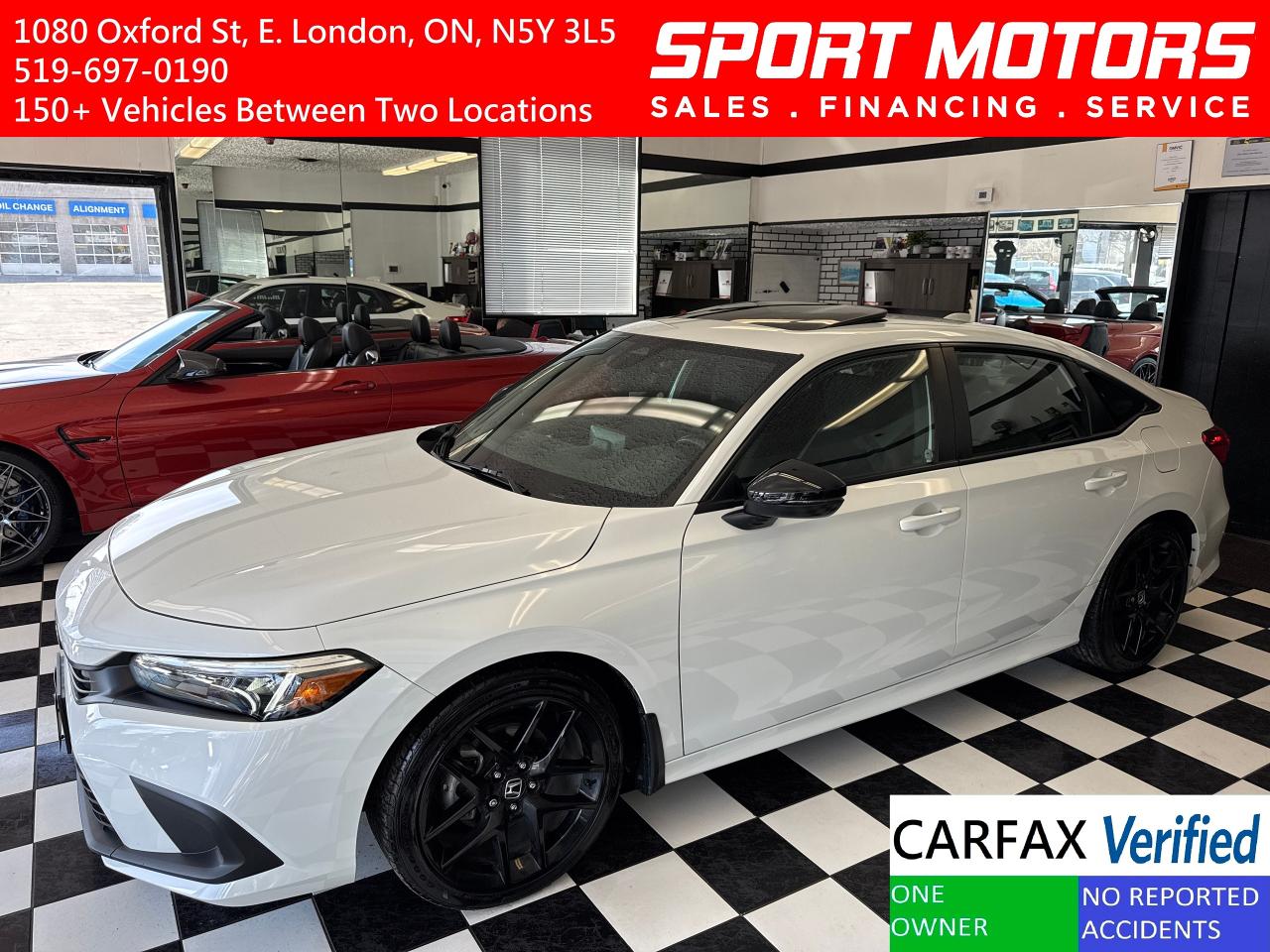 Used 2022 Honda Civic SPORT+Roof+ONE OWNER+CLEAN CARFAX+ACCIDENT FREE for sale in London, ON