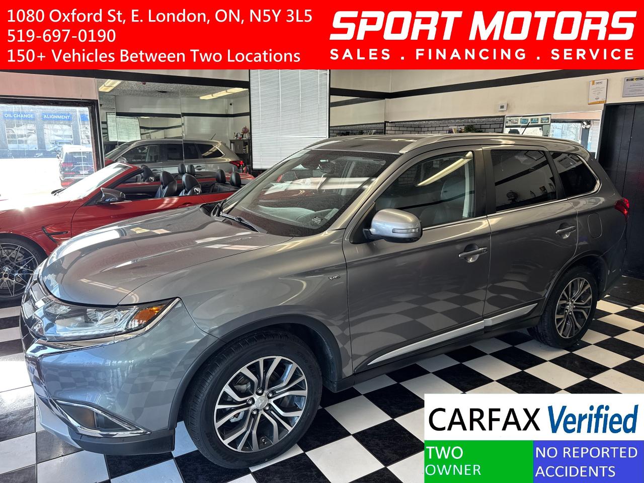 Used 2016 Mitsubishi Outlander GT AWD 7 Passenger+Roof+AdaptiveCruise+CLEANCARFAX for sale in London, ON