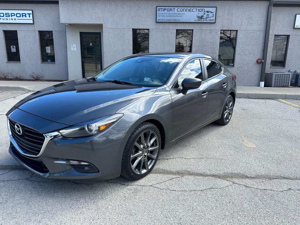 <p><span style=background-color: #ffffff; color: #3a3a3a; font-family: Roboto, sans-serif; font-size: 15px;>MAZDA3 GT/PREMIUM..2.5L.. 4-cyl. SKYACTIV-G ENGINE..LEATHER..POWER SUNROOF.</span>.HEATED STEERING WHEEL..POWER HEATED SEATS<span style=font-family: -apple-system, BlinkMacSystemFont, Segoe UI, Roboto, Oxygen, Ubuntu, Cantarell, Open Sans, Helvetica Neue, sans-serif;>..PUSH BUTTON START..POWER SUNROOF..NAVIGATION READY..BLUETOOTH..REAR VIEW CAMERA..AND MUCH MORE..</span></p><p>FINANCING IS AVAILABLE !..</p><p>SAFETY CERTIFICATION and CARFAX REPORT ARE INCLUDED...FINANCING IS AVAILABLE !</p><p>HST and  LICENSING is EXTRA</p><p>We are an OMVIC licensed car dealer,24 Years in business and a 20 Year member of the Used Car Dealers Association.Extended Vehicle Warranties  are available.</p><p>Office : 9-0-5-3-1-5 1-8-8-5</p><p>WEB:www.importconnection.ca</p>