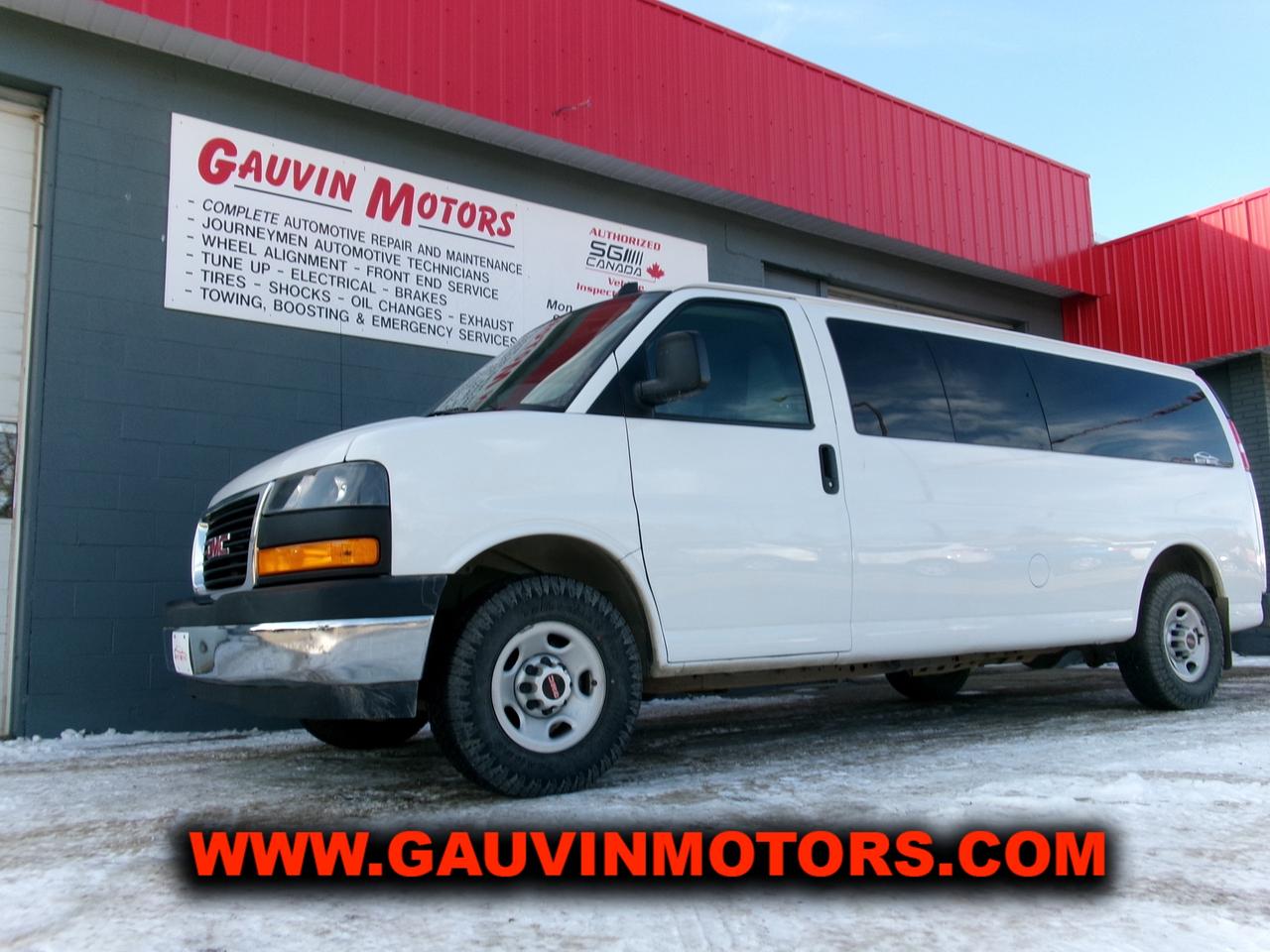 2021 GMC SAVANA LT 3500,  155" WHEELBASE, 15 PASSENGER, 6.6 L GAS V8 ENGINE W/ 410 HP, 6 SPEED AUTOMATIC TRANSMISSION, FULLY EQUIPPED INCLUDING AIR, TILT, CRUISE, POWER WINDOWS, POWER SEAT, POWER LOCKS, POWER MIRRORS, TRIP COMPUTER, KEYLESS ENTRY, REAR AIR/ HEAT,  AND SO MUCH MORE!  LOW KMS, READY FOR YOU AT ONLY $59,995.  TRADES WELCOME, LOW-RATE FINANCING AVAILABLE.  DONT MISS IT!