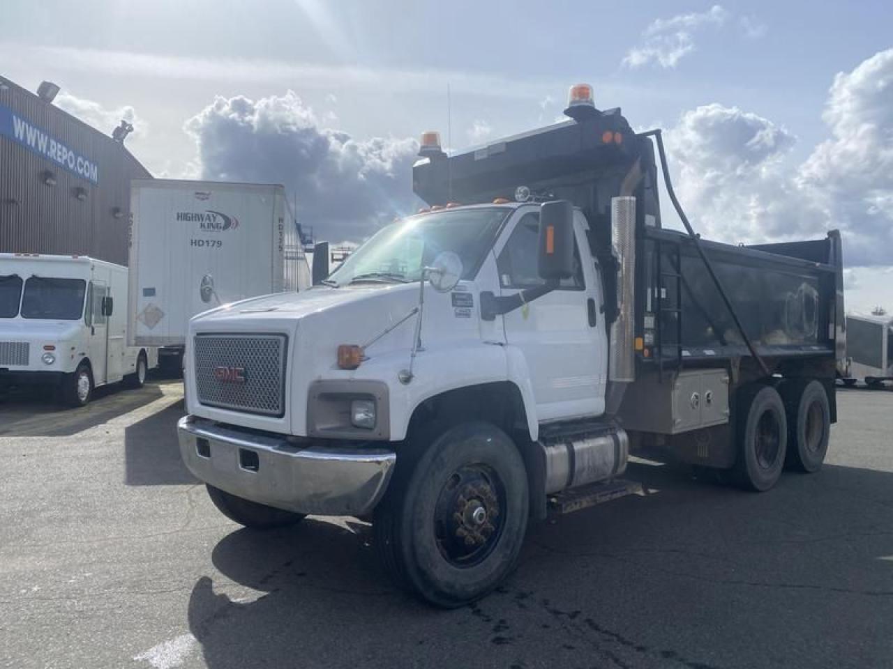 2008 GMC TC8500 Tandem Dump Truck Diesel,Air Brakes Isuzu Engine, 2 door, Fuller manual transmission, 6X4, white exterior, gray interior, cloth. Certificate and Decal valid until Sept 30, 2025  $56,850.00 plus $375 processing fee, $57,225.00 total payment obligation before taxes.  Listing report, warranty, contract commitment cancellation fee, financing available on approved credit (some limitations and exceptions may apply). All above specifications and information is considered to be accurate but is not guaranteed and no opinion or advice is given as to whether this item should be purchased. We do not allow test drives due to theft, fraud, acts of vandalism and undetectable impaired driving. Instead we provide the following benefits: Complimentary Warranty (with options to extend), Limited Money Back Satisfaction Guarantee on Fully Completed Contracts, Contract Commitment Cancellation, and an Open-Ended Sell-Back Option. Ask seller for details or call 604-522-REPO(7376) to confirm listing availability.