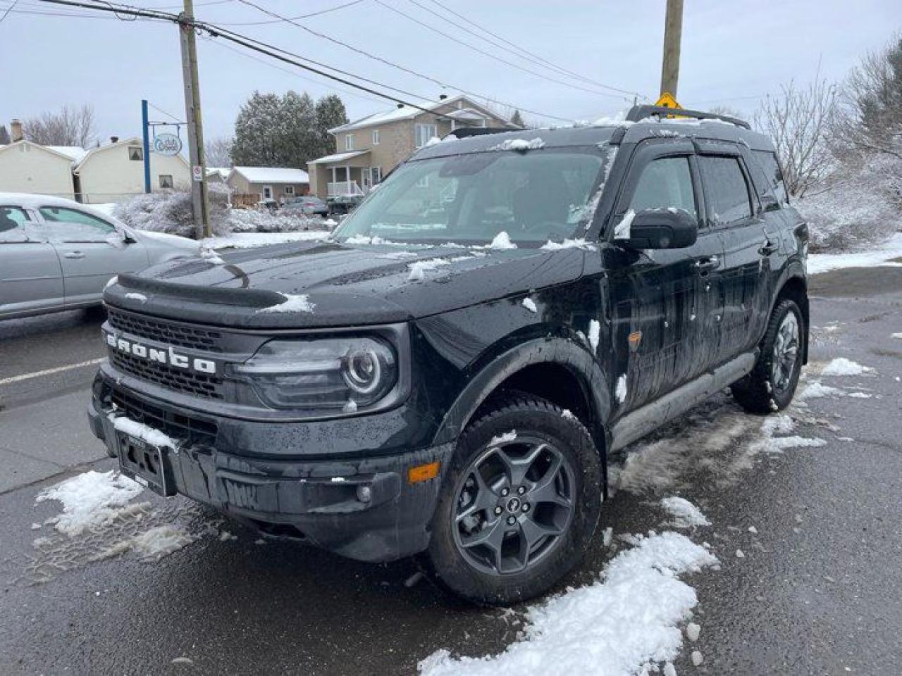 Look at this certified 2023 Ford Bronco Sport Badlands 4WD 2.0L Ecoboost | Premium PKG | Heated Leather | Sunroof| Class II Tow PKG | B&O Sound | . Its Automatic transmission and 2.0 L engine will keep you going. This Ford Bronco Sport has the following options: Tow Package, Sunroof, Premium Package, Leather, Air Conditioning, 4WD, Heated Seats, Tilt Steering Wheel, Steering Radio Controls, and Power Windows. See it for yourself at Mark Wilsons Better Used Cars, 5055 Whitelaw Road, Guelph, ON N1H 6J4.60+ years of World Class Service!450+ Live Market Priced VEHICLES! ONE MASSIVE LOCATION!Free Local Delivery Available!FINANCING! - Better than bank rates! 6 Months No Payments available on approved credit OAC. Zero Down Available. We have expert licensed credit specialists to secure the best possible rate for you and keep you on budget ! We are your financing broker, let us do all the leg work on your behalf! Click the RED Apply for Financing button to the right to get started or drop in today!BAD CREDIT APPROVED HERE! - You dont need perfect credit to get a vehicle loan at Mark Wilsons Better Used Cars! We have a dedicated licensed team of credit rebuilding experts on hand to help you get the car of your dreams!WE LOVE TRADE-INS! - Top dollar trade-in values!SELL us your car even if you dont buy ours! HISTORY: Free Carfax report included.Certification included! No shady fees for safety!EXTENDED WARRANTY: Available30 DAY WARRANTY INCLUDED: 30 Days, or 3,000 km (mechanical items only). No Claim Limit (abuse not covered)5 Day Exchange Privilege! *(Some conditions apply)CASH PRICES SHOWN: Excluding HST and Licensing Fees.2019 - 2024 vehicles may be daily rentals. Please inquire with your Salesperson.