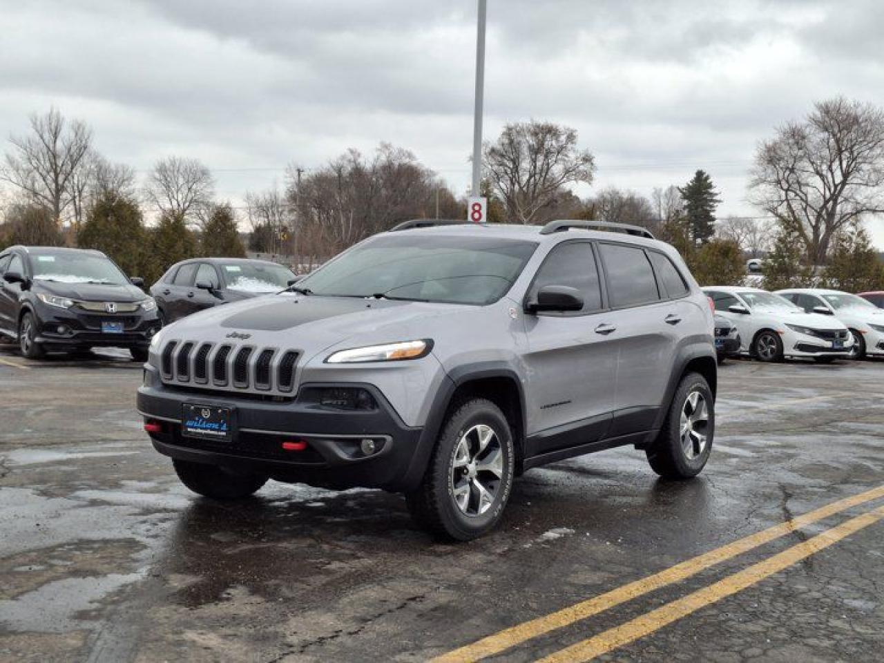 Come see this certified 2018 Jeep Cherokee Trailhawk 4WD V6 | Pano Sunroof | Nappa Leather | Power Liftgate | Cooled Seats | Remote Start. Its Automatic transmission and 3.2 L engine will keep you going. This Jeep Cherokee features the following options: Remote Start, Panoramic Roof, Leather, Air Conditioning, Air Conditioned Seats, 4WD, Tilt Steering Wheel, Steering Radio Controls, Power Windows, and Power Locks. See it for yourself at Mark Wilsons Better Used Cars, 5055 Whitelaw Road, Guelph, ON N1H 6J4.60+ years of World Class Service!450+ Live Market Priced VEHICLES! ONE MASSIVE LOCATION!Free Local Delivery Available!FINANCING! - Better than bank rates! 6 Months No Payments available on approved credit OAC. Zero Down Available. We have expert licensed credit specialists to secure the best possible rate for you and keep you on budget ! We are your financing broker, let us do all the leg work on your behalf! Click the RED Apply for Financing button to the right to get started or drop in today!BAD CREDIT APPROVED HERE! - You dont need perfect credit to get a vehicle loan at Mark Wilsons Better Used Cars! We have a dedicated licensed team of credit rebuilding experts on hand to help you get the car of your dreams!WE LOVE TRADE-INS! - Top dollar trade-in values!SELL us your car even if you dont buy ours! HISTORY: Free Carfax report included.Certification included! No shady fees for safety!EXTENDED WARRANTY: Available30 DAY WARRANTY INCLUDED: 30 Days, or 3,000 km (mechanical items only). No Claim Limit (abuse not covered)5 Day Exchange Privilege! *(Some conditions apply)CASH PRICES SHOWN: Excluding HST and Licensing Fees.2019 - 2024 vehicles may be daily rentals. Please inquire with your Salesperson.We have made every reasonable attempt to ensure options are correct but please verify with your sales professional