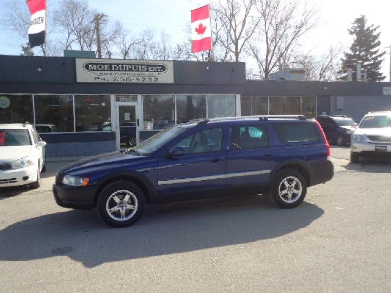 <p>ATTENTION VOLVO WAGON LOVERS!!! HERE IS A RARE FIND !! BEAUTIFUL VOLVO XC70 VOLVO OCEAN RACE EDITION !! NUMBER 314 OF 500 MADE!! ORIGINALLY FROM USA!! IMPORTED TO ALBERTA CANADA IN 2007! SUPER CLEAN RUST FREE WAGON!! LOADED WITH LEATHER SUNROOF!! DVD AND REAR SEAT!! 126 000MILES!! LOW FOR THE YEAR!! JUST SAFETIED AND SERVICED!! ON SALE NOW FOR $11,986 PLUS PST AND GST! WARRANTY IS AVAILABLE!! VIEW @ MOE DUPUIS ENTERPRISE INC. CONVENIENTLY LOCATED @ 1270 ARCHIBALD ST. ONE BLOCK NORTH OF FERMOR OR CALL BRYAN @ 204 256 5232 OR 204 941 9080 OR 24/7 @WWW MOEDUPUIS.CA DEALER #4194</p>