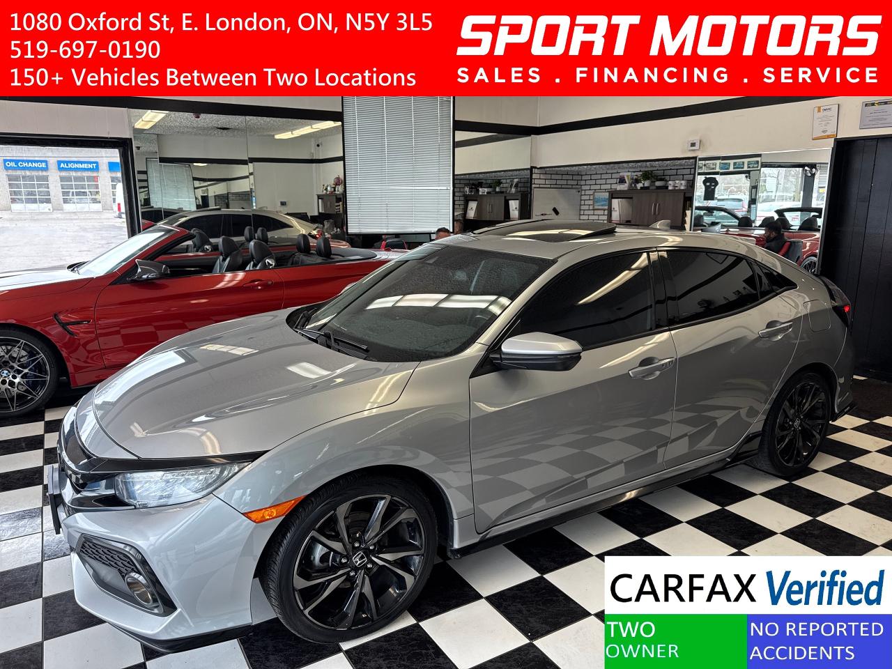 Used 2017 Honda Civic Sport Touring+Leather+Roof+CLEAN CARFAX for sale in London, ON