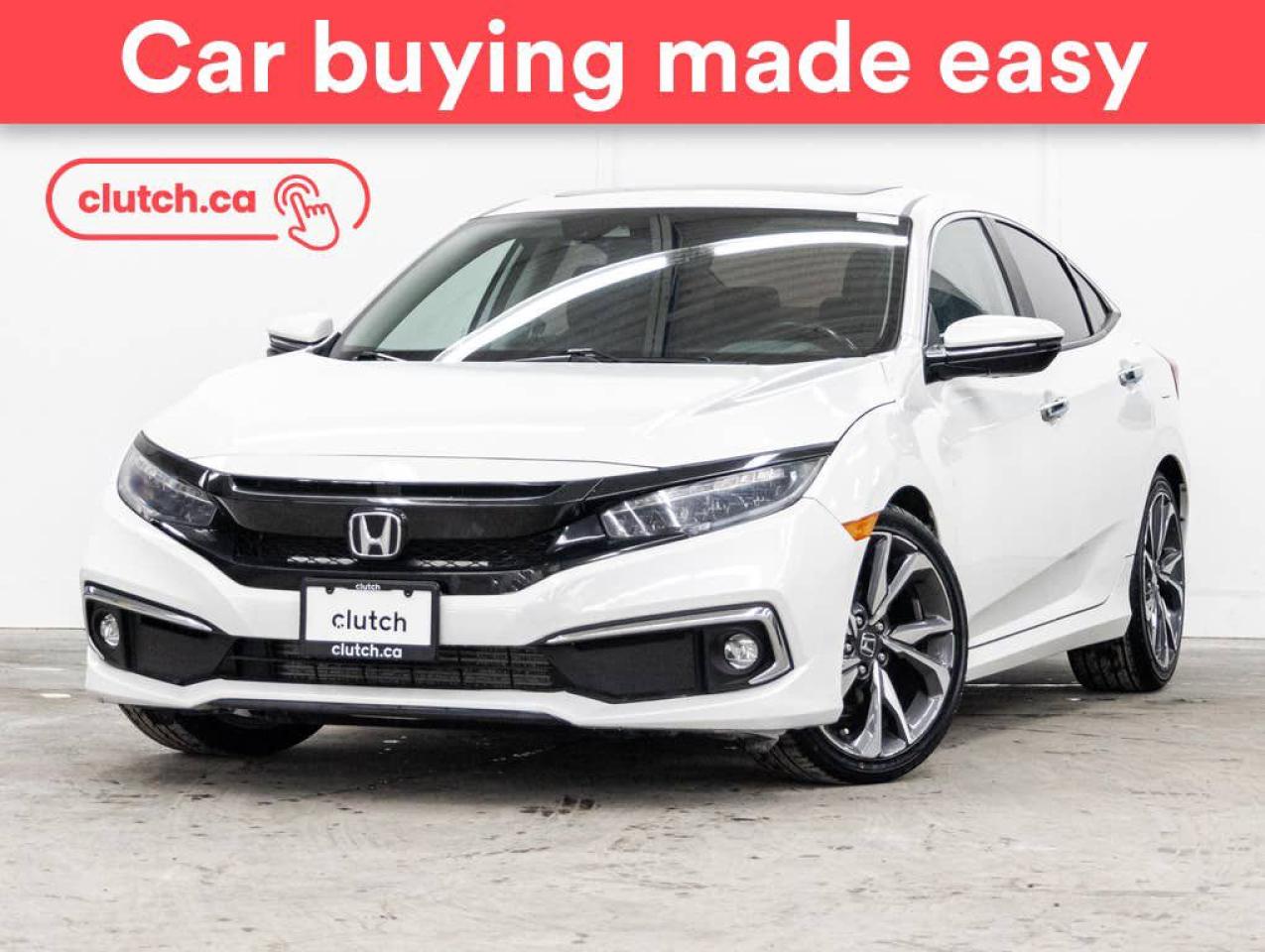 1 OWNER / Front Heated Seats, Rear Heated Seats, Dual Zone Front Climate Control and more!<br> <br>Clutch is the largest online used car retailer in Canada, delivering a seamless, hassle-free car-buying experience to drivers everywhere. Shop hundreds of used cars online, get the right one delivered to your door, and enjoy peace of mind with our optional 10-Day Money-Back Guarantee. How sweet is that? To learn more, visit clutch.ca.<br> <br>The top features for this 2019 Honda Civic include:<br> <br>Auto Dimming Rearview Mirror<br>Front Heated Seats<br>Rear Heated Seats<br>Dual Zone Front Climate Control<br>Bluetooth Music<br>Touchscreen Display<br>GPS Navigation<br>Adaptive Cruise Control<br>Integrated Garage Door Opener<br>12V Outlet<br>Apple CarPlay<br>Android Auto<br>Wireless Charging<br>USB Input<br>Push Button Start<br>Remote Start<br>Active Lane Keep Assistance<br>Sunroof<br>Rear View Camera<br>Power Driver Seat<br>Power Passenger Seat<br> <br>Seamless home delivery - Delivery to your door in a matter of days. Available on select packages.<br> <br>Try it out for 10 days - If you do not like it, we will take it back. Available on select packages. <br> <br>Quality assured - All cars go through our rigorous 210-point inspection and reconditioning process.<br> <br>Peace of mind - Optional 3-month Standard Warranty, with additional warranty options available.<br> <br>Haggle-free - No haggling or hard sells.<br> <br>100% Transparency - Full inspection reports on every car, including high-res photography and a free Carfax report.<br> <br>Listed price is for cash purchase only and does not include taxes, Shipping Fees (if applicable), Delivery Fees (if applicable), government licensing fees. 10-day Money Back Guarantee, 3-month Standard Warranty, and home delivery are available with select packages.<br> <br>Previous Provincial Registrations:<br>Ontario<br> <br>Stock # 47584