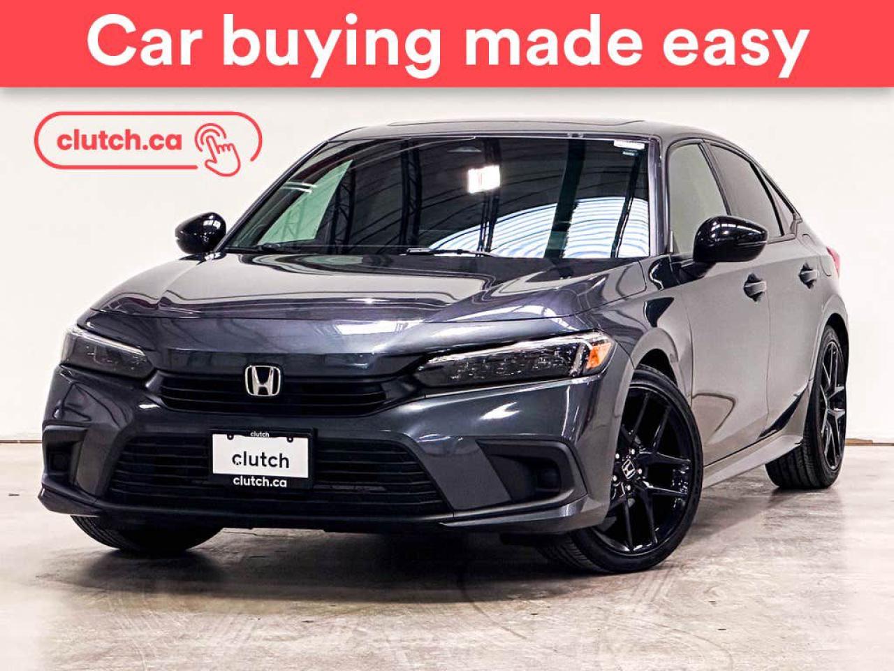 NO ACCIDENTS / CLEAN CARFAX / 1 OWNER / Front Heated Seats, Climate Control, Dual Zone Front Climate Control and more!<br> <br>Clutch is the largest online used car retailer in Canada, delivering a seamless, hassle-free car-buying experience to drivers everywhere. Shop hundreds of used cars online, get the right one delivered to your door, and enjoy peace of mind with our optional 10-Day Money-Back Guarantee. How sweet is that? To learn more, visit clutch.ca.<br> <br>The top features for this 2022 Honda Civic include:<br> <br>Auto Stop/Start<br>Front Heated Seats<br>Climate Control<br>Dual Zone Front Climate Control<br>Bluetooth Music<br>Touchscreen Display<br>Cruise Control<br>Adaptive Cruise Control<br>12V Outlet<br>Apple CarPlay<br>Android Auto<br>USB Input<br>Push Button Start<br>Remote Start<br>Lane Departure Warning<br>Blindspot Sensors<br>Heated Steering Wheel<br>Sunroof<br>Rear View Camera<br> <br>Seamless home delivery - Delivery to your door in a matter of days. Available on select packages.<br> <br>Try it out for 10 days - If you do not like it, we will take it back. Available on select packages. <br> <br>Quality assured - All cars go through our rigorous 210-point inspection and reconditioning process.<br> <br>Peace of mind - Optional 3-month Standard Warranty, with additional warranty options available.<br> <br>Haggle-free - No haggling or hard sells.<br> <br>100% Transparency - Full inspection reports on every car, including high-res photography and a free Carfax report.<br> <br>Listed price is for cash purchase only and does not include taxes, Shipping Fees (if applicable), Delivery Fees (if applicable), government licensing fees. 10-day Money Back Guarantee, 3-month Standard Warranty, and home delivery are available with select packages.<br> <br>Previous Provincial Registrations:<br>Ontario<br> <br>Stock # 47626