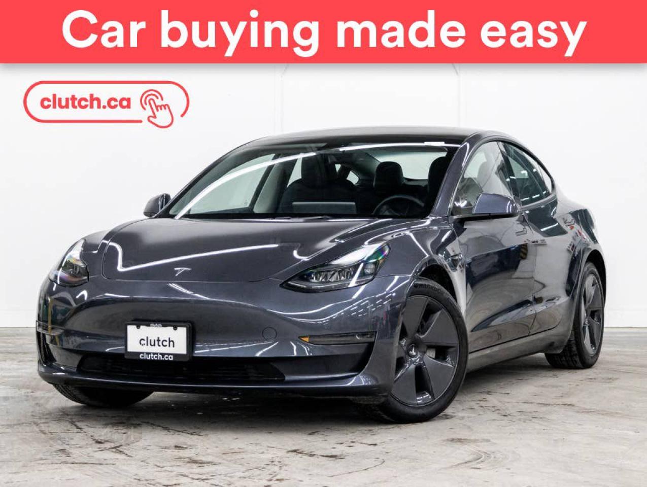 1 OWNER / Rear Heated Seats, Climate Control, Touchscreen Display and more!<br> <br>Clutch is the largest online used car retailer in Canada, delivering a seamless, hassle-free car-buying experience to drivers everywhere. Shop hundreds of used cars online, get the right one delivered to your door, and enjoy peace of mind with our optional 10-Day Money-Back Guarantee. How sweet is that? To learn more, visit clutch.ca.<br> <br>The top features for this 2023 Tesla Model 3 include:<br> <br>Front Heated Seats<br>Rear Heated Seats<br>Climate Control<br>Touchscreen Display<br>GPS Navigation<br>Adaptive Cruise Control<br>Wireless Charging<br>Heated Steering Wheel<br>Rear View Camera<br>Power Driver Seat<br>Power Passenger Seat<br> <br>Seamless home delivery - Delivery to your door in a matter of days. Available on select packages.<br> <br>Try it out for 10 days - If you do not like it, we will take it back. Available on select packages. <br> <br>Quality assured - All cars go through our rigorous 210-point inspection and reconditioning process.<br> <br>Peace of mind - Optional 3-month Standard Warranty, with additional warranty options available.<br> <br>Haggle-free - No haggling or hard sells.<br> <br>100% Transparency - Full inspection reports on every car, including high-res photography and a free Carfax report.<br> <br>Listed price is for cash purchase only and does not include taxes, Shipping Fees (if applicable), Delivery Fees (if applicable), government licensing fees. 10-day Money Back Guarantee, 3-month Standard Warranty, and home delivery are available with select packages.<br> <br>Previous Provincial Registrations:<br>Ontario<br> <br>Stock # 47861