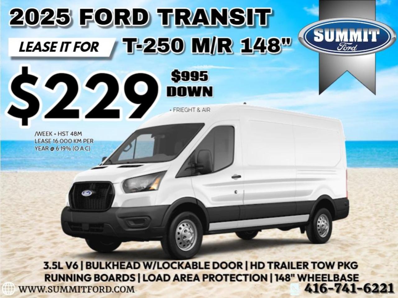 New 2025 Ford Transit 250 | $229 + HST Weekly - 48 Month Lease for sale in Etobicoke, ON