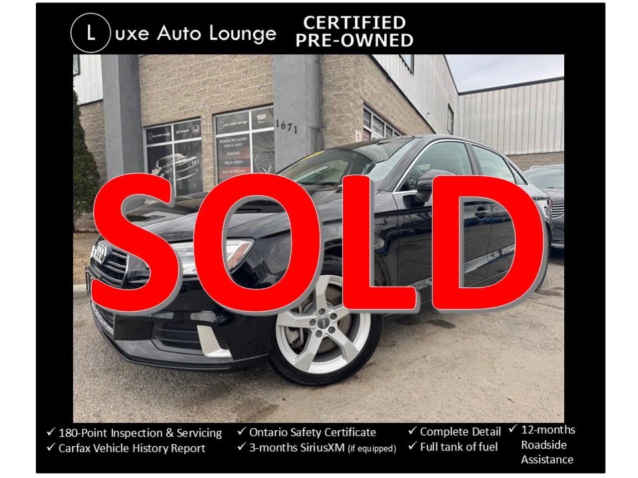 Used 2019 Audi A3 ONLY 44K!! AWD!! LEATHER, SUNROOF, HEATED SEATS!! for sale in Orleans, ON