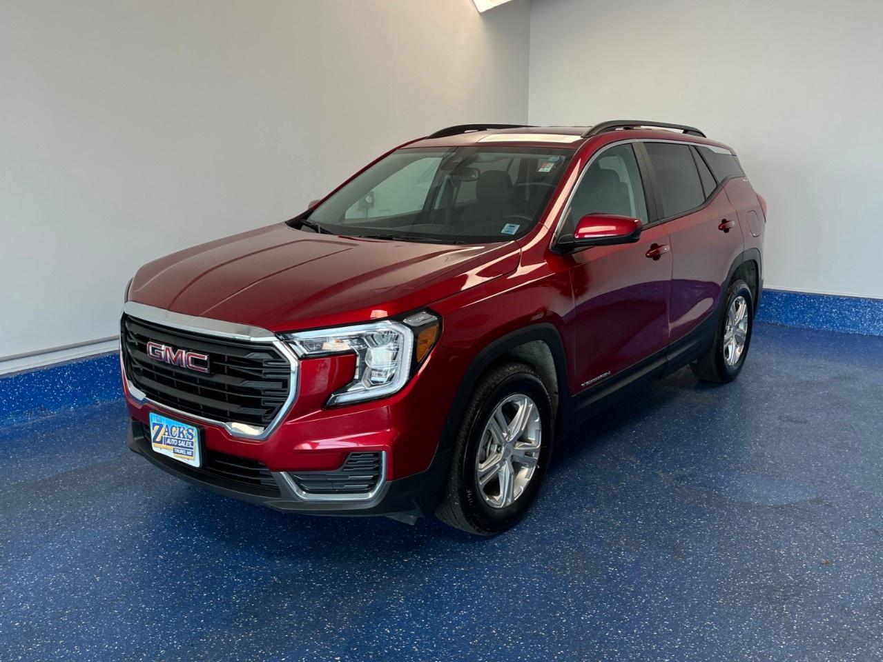New Price! 2024 GMC Terrain SLE AWD SLE | One Owner No Accidents | Zacks Certified. 9-Speed Automatic AWD Volcanic Red Tintcoat 1.5L DOHC<br /><br /><br />Dealer Maintained, AWD, 2 USB Data Ports w/Auxiliary Input Jack, 2-Way Power Driver Lumbar Control, 6-Speaker Audio System Feature, 8-Way Power Driver Seat Adjuster, Air Conditioning, AM/FM radio: SiriusXM, Automatic temperature control, Bluetooth® For Phone, Heated front seats, Power windows, Premium audio system: GMC Infotainment System, Radio: GMC Infotainment Audio System w/7''' Display, Remote keyless entry, SiriusXM, Wheels: 17''' x 7''' Silver Painted Aluminum, Wireless Apple CarPlay/Wireless Android Auto.<br /><br />Certification Program Details: Fully Reconditioned | Fresh 2 Yr MVI | 30 day warranty* | 110 point inspection | Full tank of fuel | Krown rustproofed | Flexible financing options | Professionally detailed<br /><br />This vehicle is Zacks Certified! You're approved! We work with you. Together we'll find a solution that makes sense for your individual situation. Please visit us or call 902 843-3900 to learn about our great selection.<br /><br />With 22 lenders available Zack's Auto Sales can offer our customers with the lowest available interest rate. Thank you for taking the time to check out our selection!
